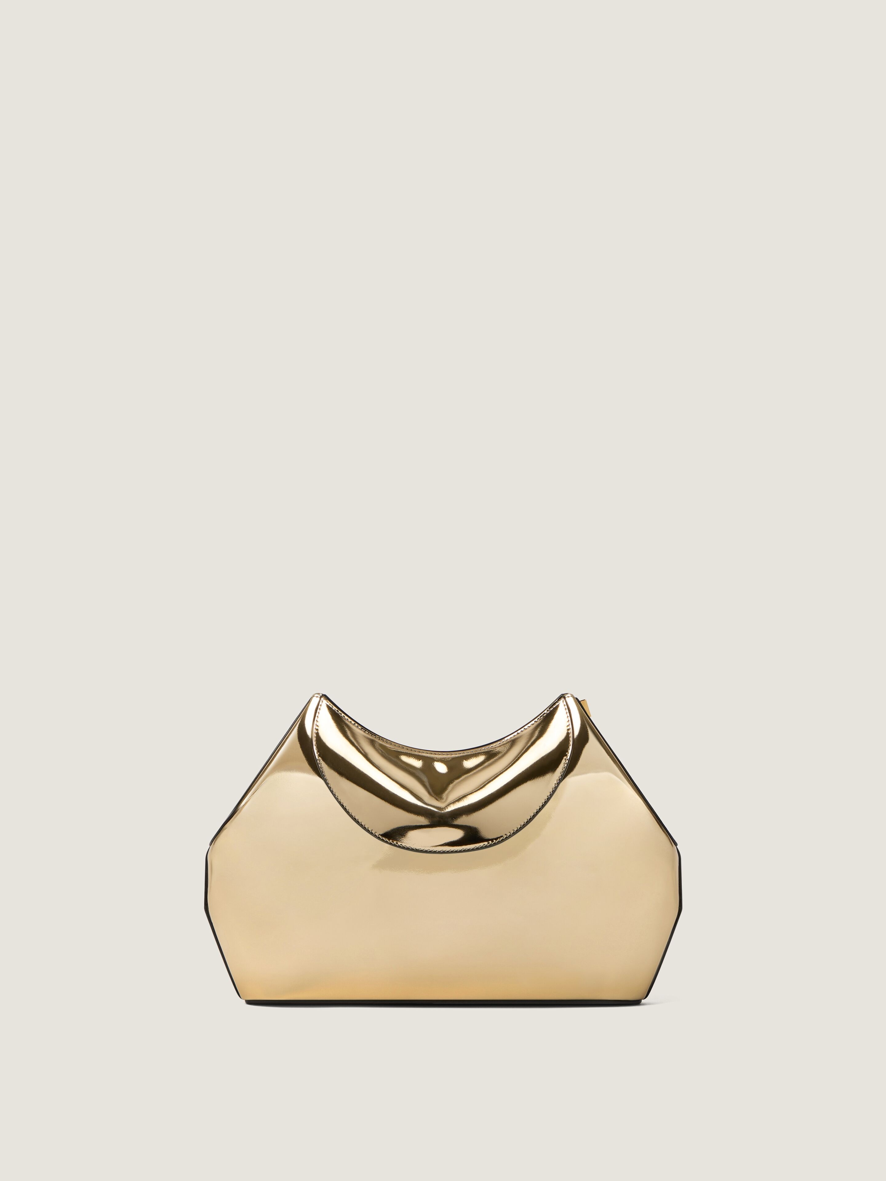 Facet clutch in mirror effect leather - golden in - golden