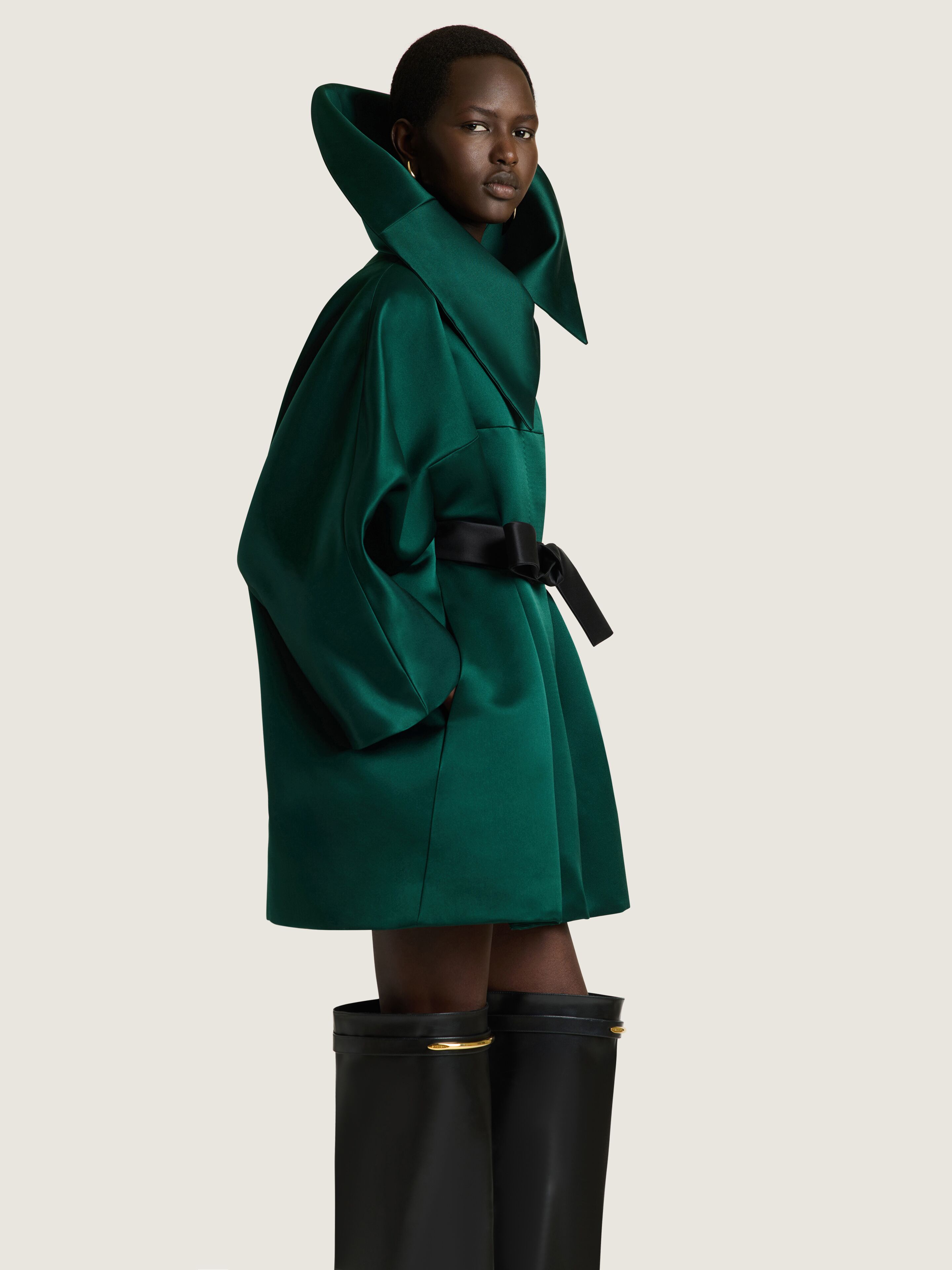 Short coat in satin in - green forest - BWC0GY1YG0-311 | Givenchy US