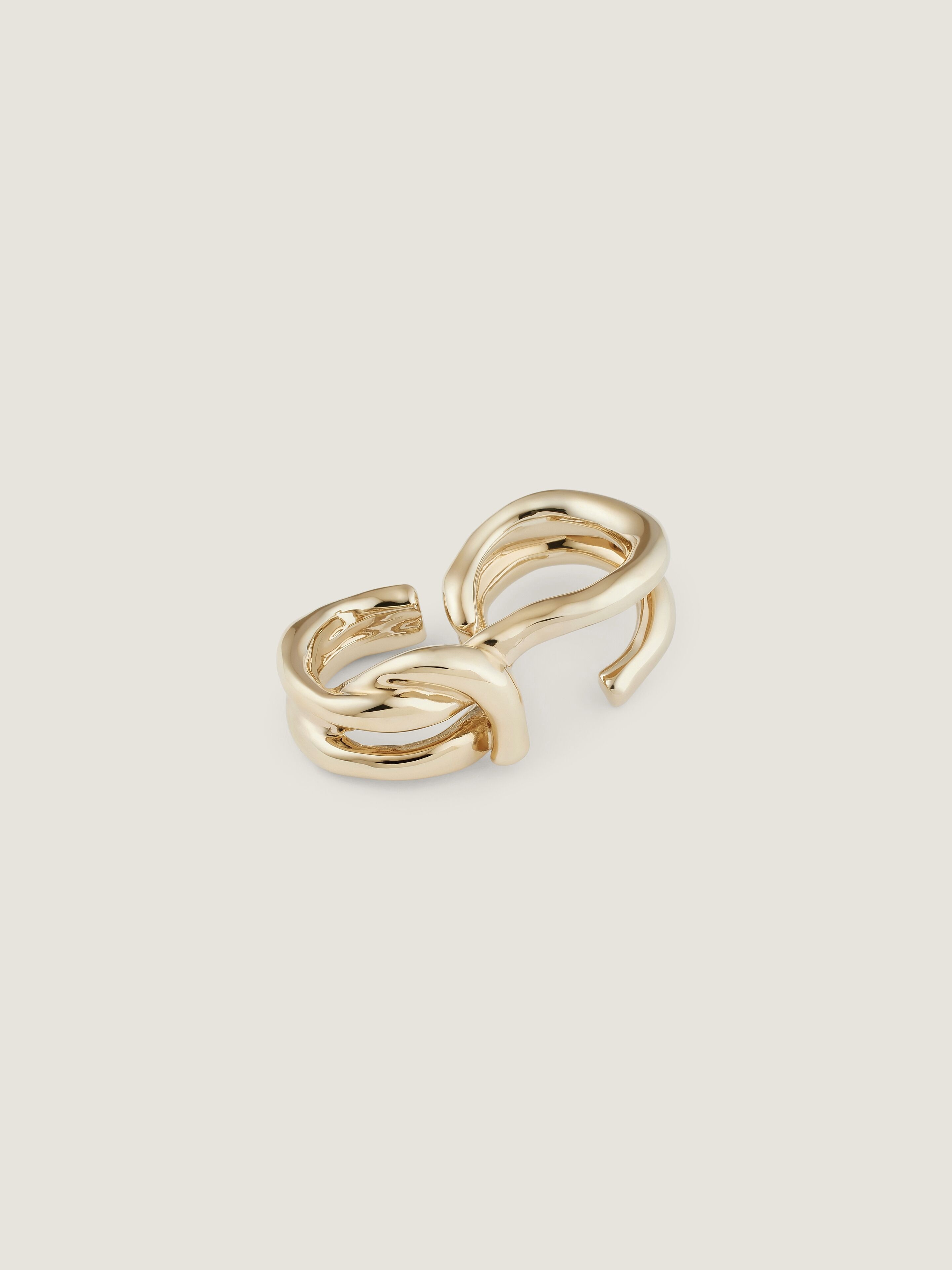 Chain Link double fingers in metal in - pale golden - BF30LMF003