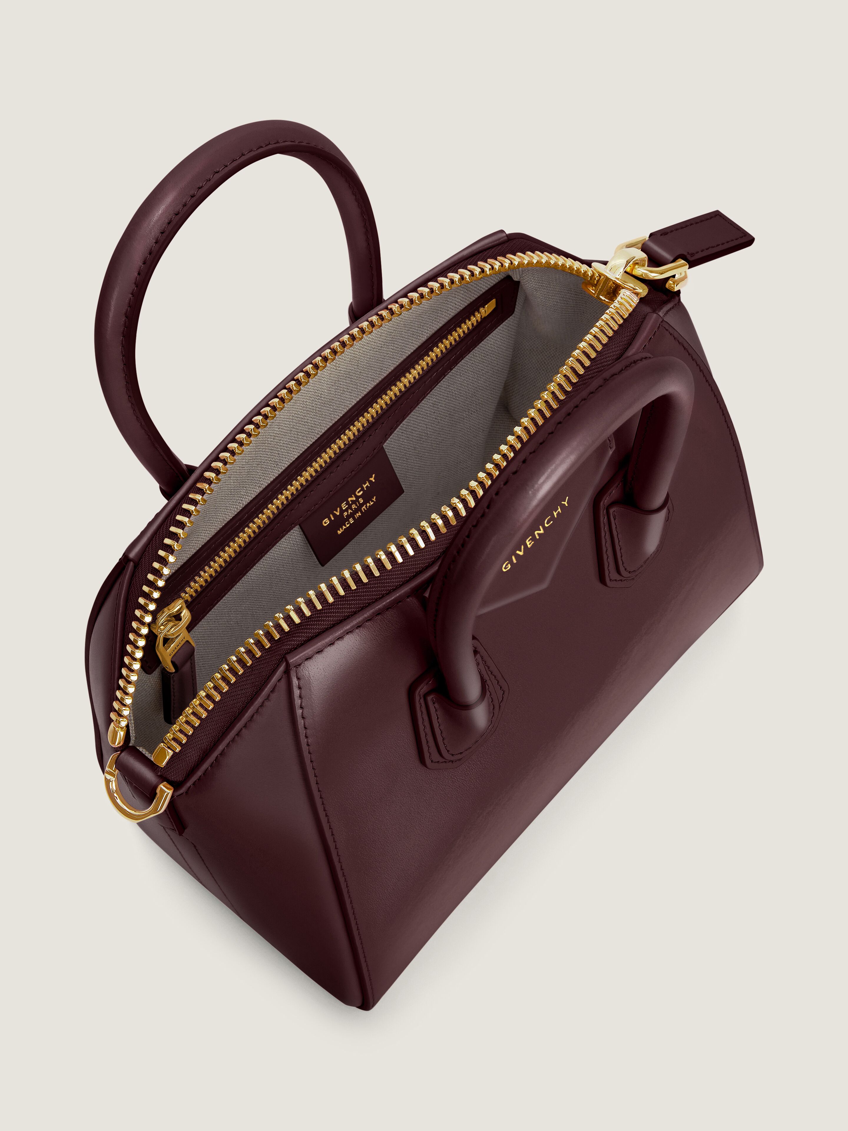 Mini Antigona bag in Box leather in - burgundy - BB5148B13A-604