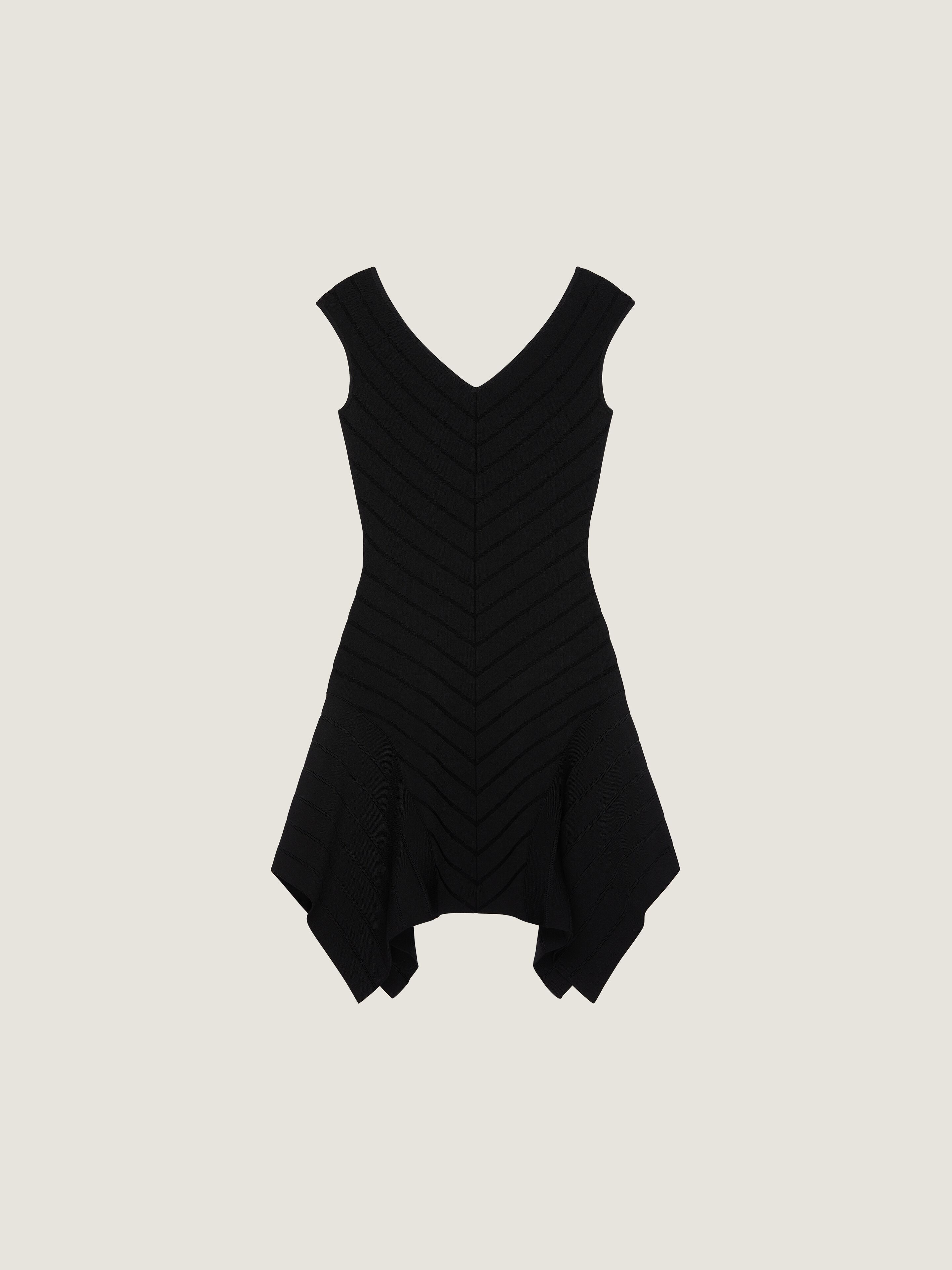 Givenchy Short Dress In Herringbone Knit In Black