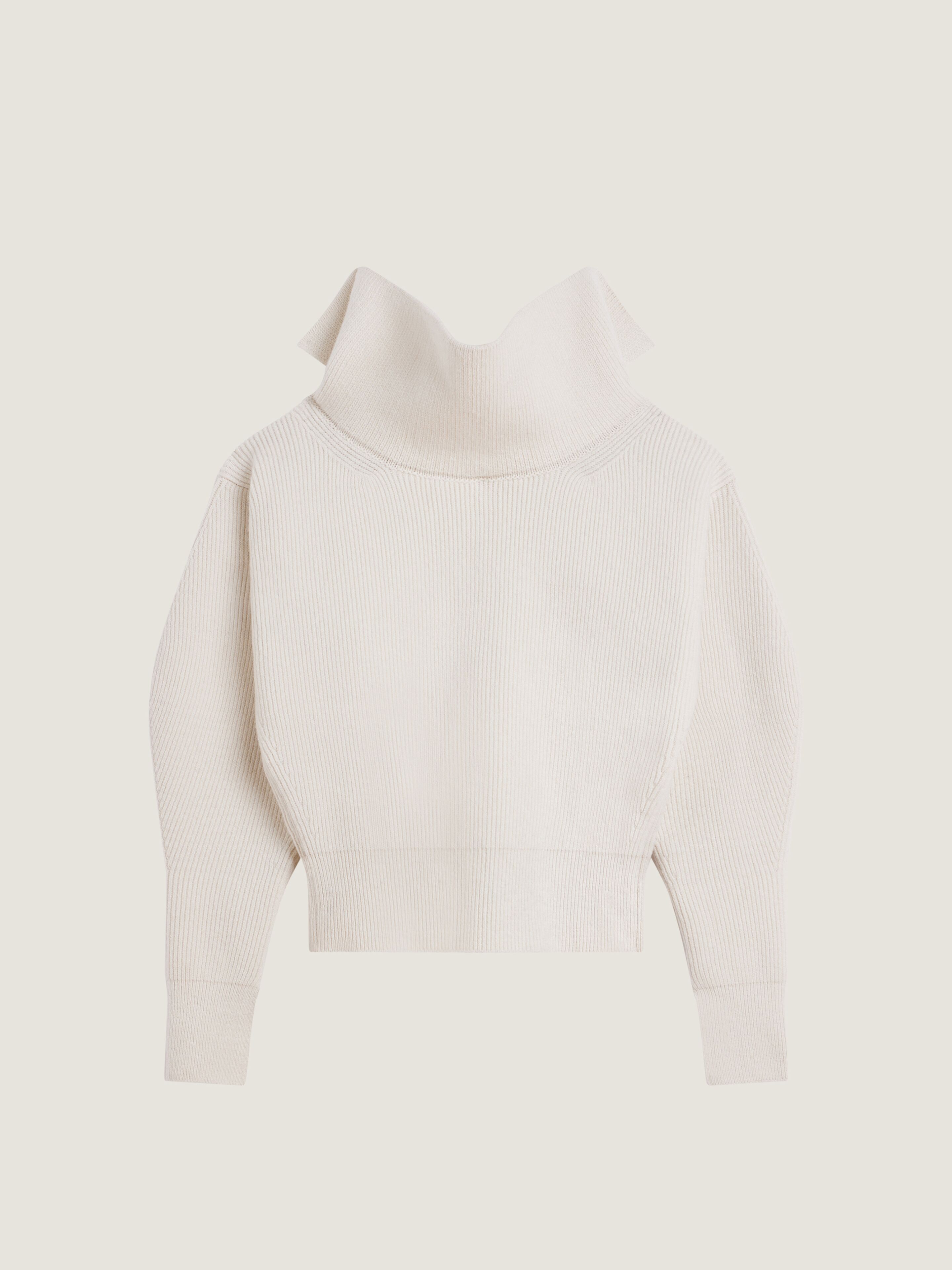 Givenchy Slashed Sweater In Wool And Cashmere In White