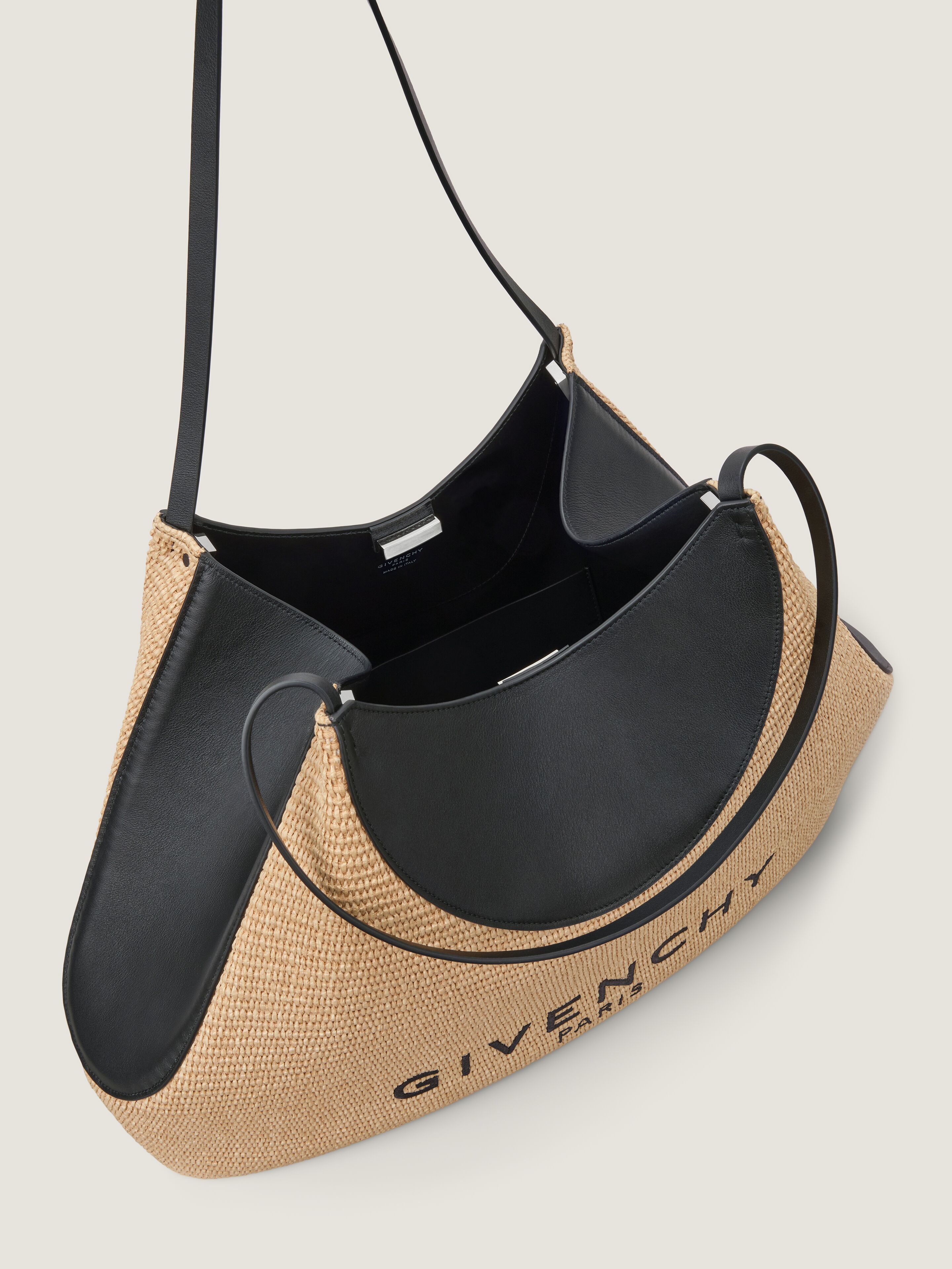 Medium Facet tote bag in raffia in - natural - BB5168B2F6-101