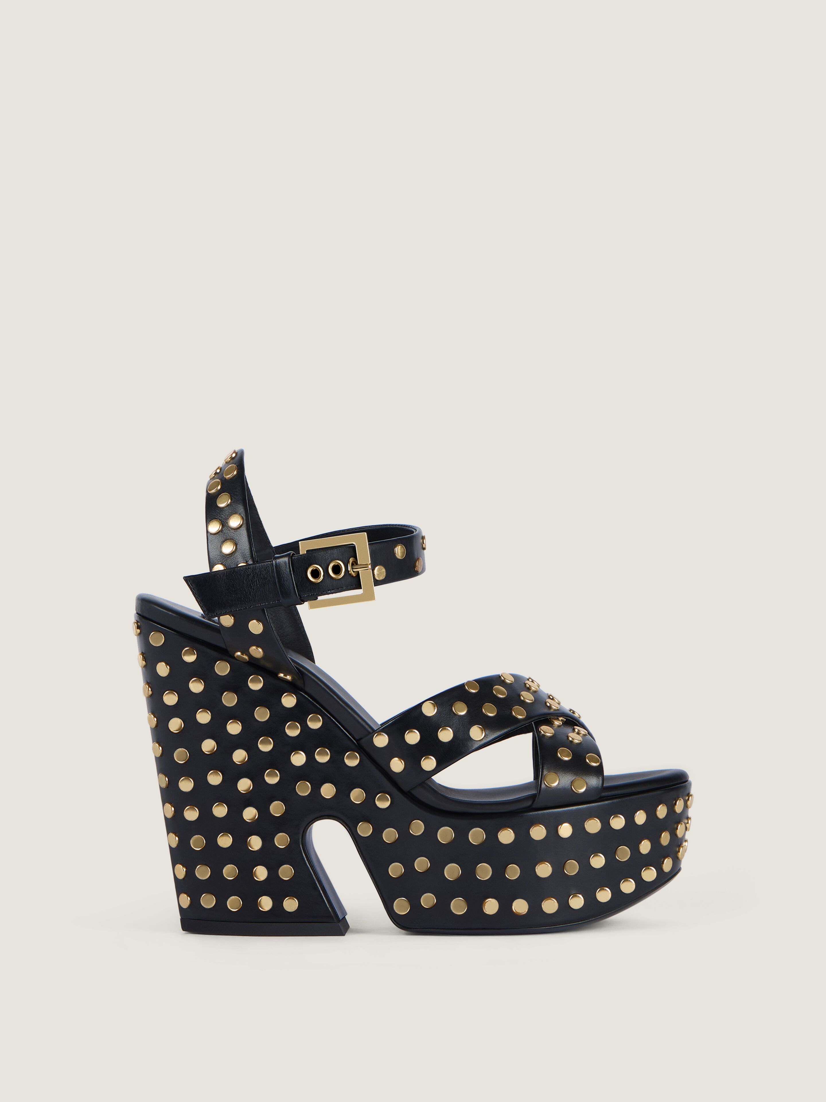 Givenchy Sandales À Plateforme Clog En Cuir Clouté In Black