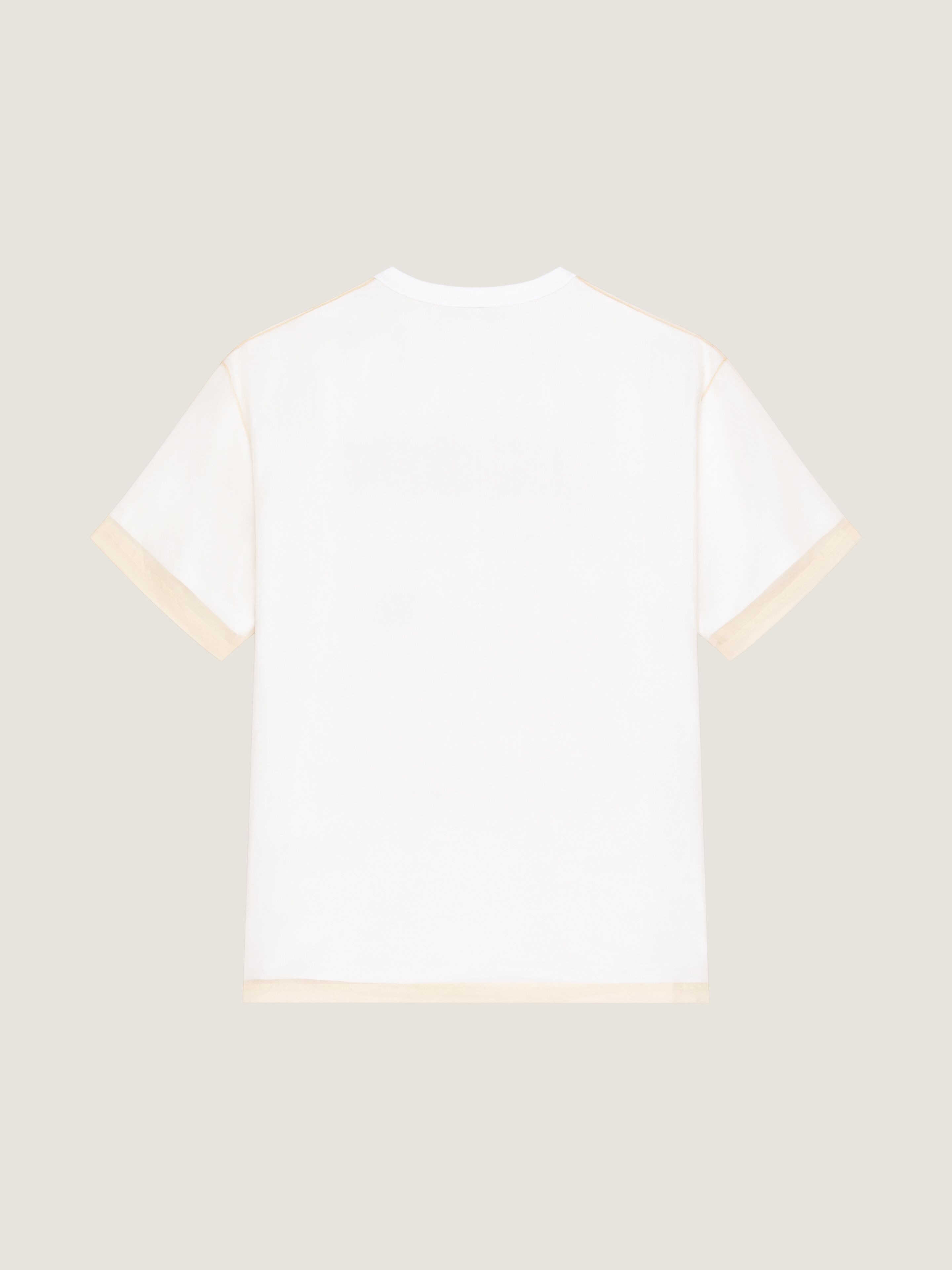T-shirt in cotton and organza with surrealism print in - beige