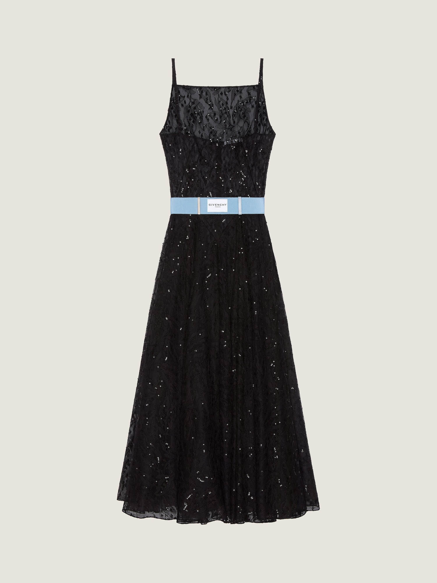 givenchy prom dress Givenchy - Sliced Evening Dress In Lace And Sequins - Black - Women