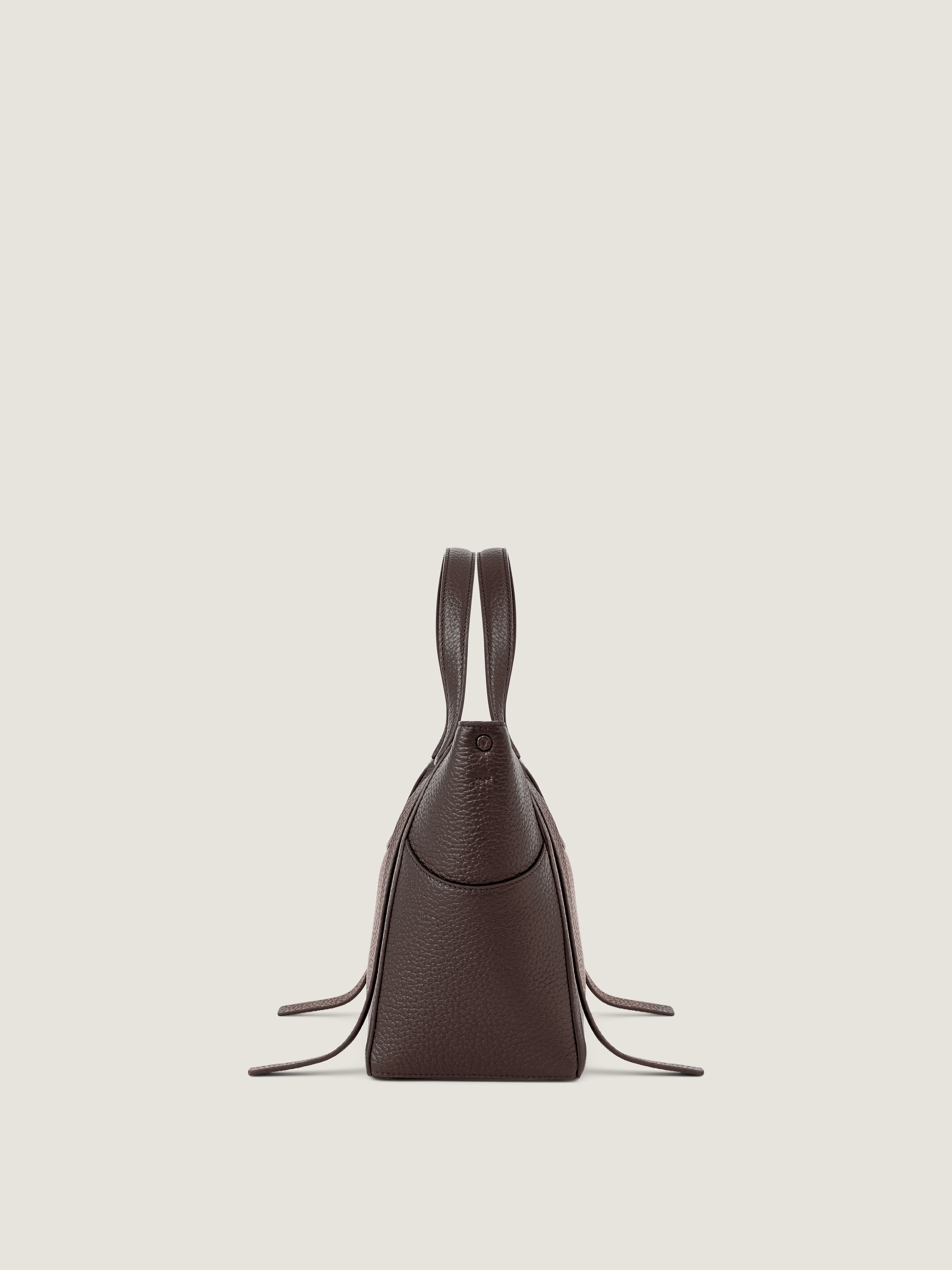 Medium The Snatch bag in grained leather in - chocolate