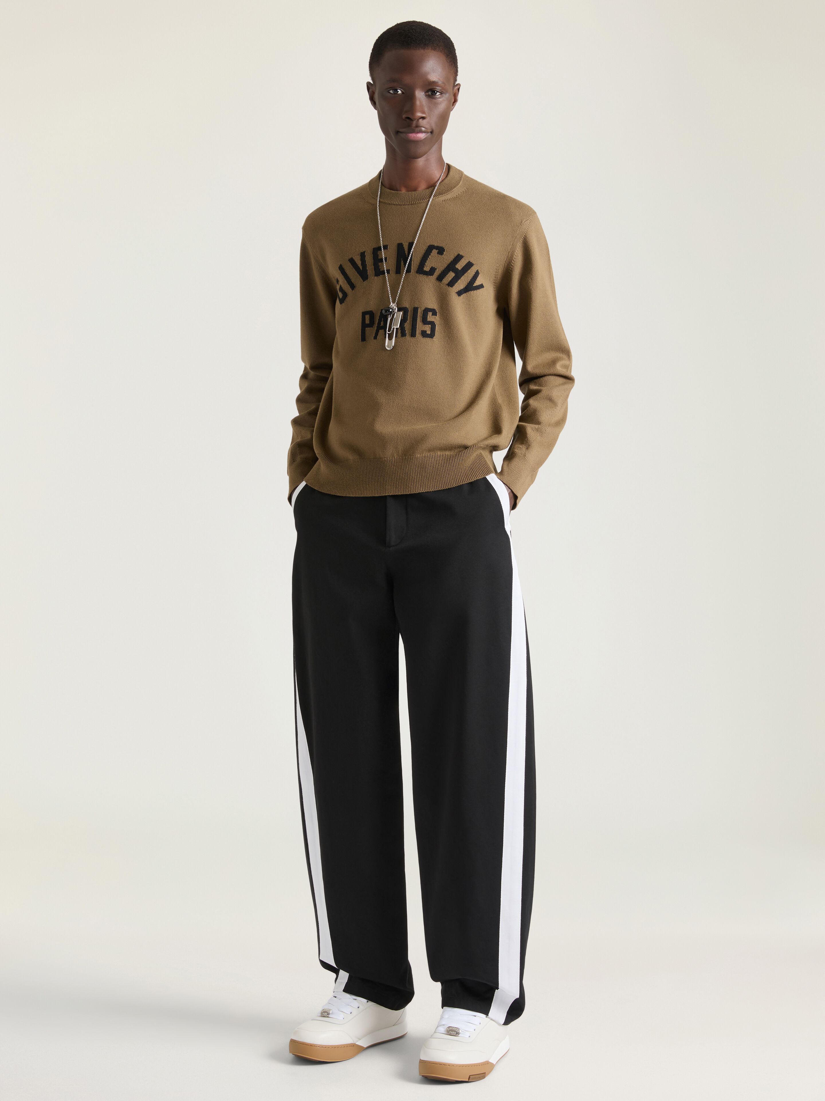 Couture Seam pants in cotton with gros grain detail in - black