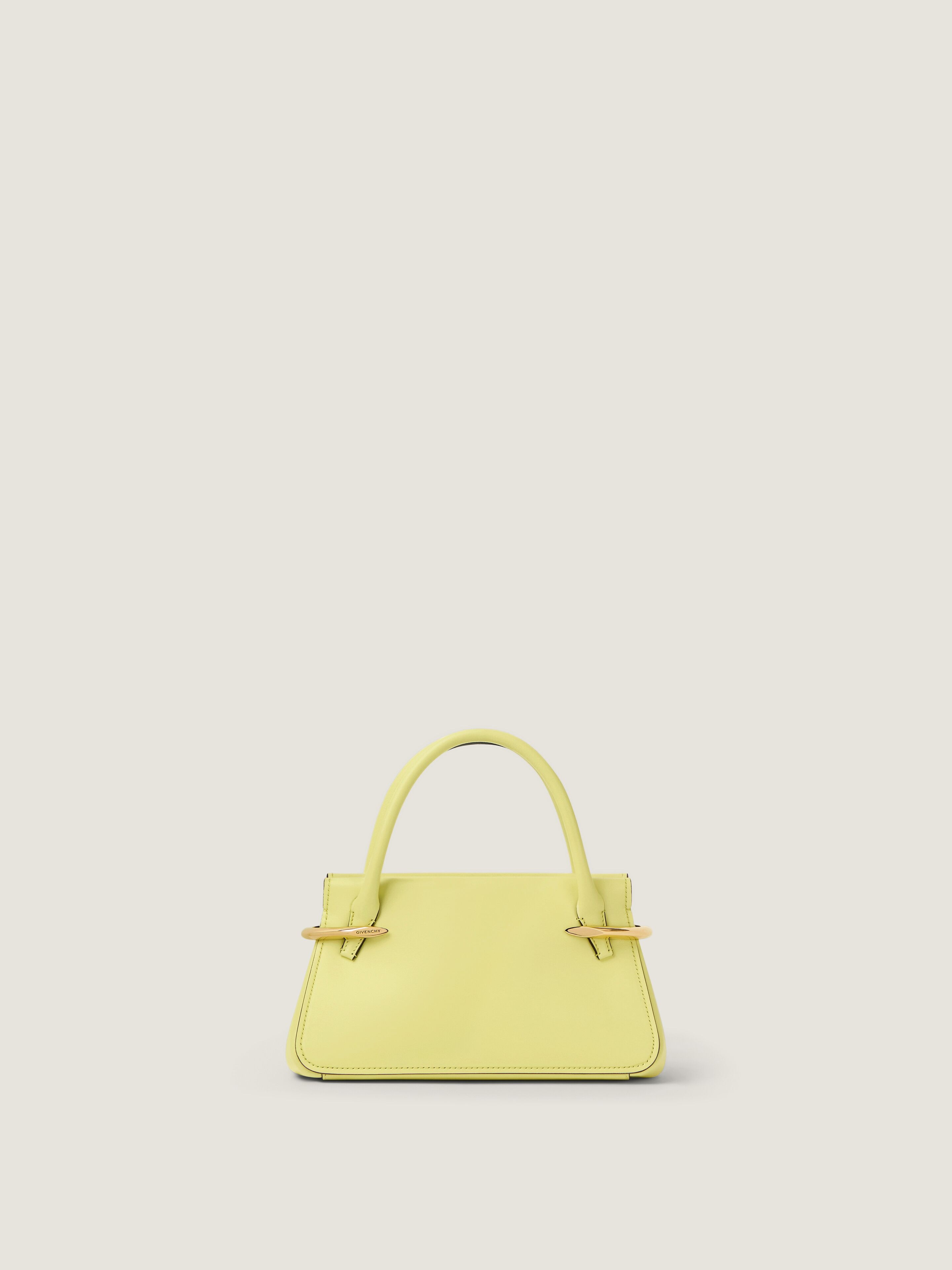 Mini Pinch bag in leather - acid yellow in - acid yellow