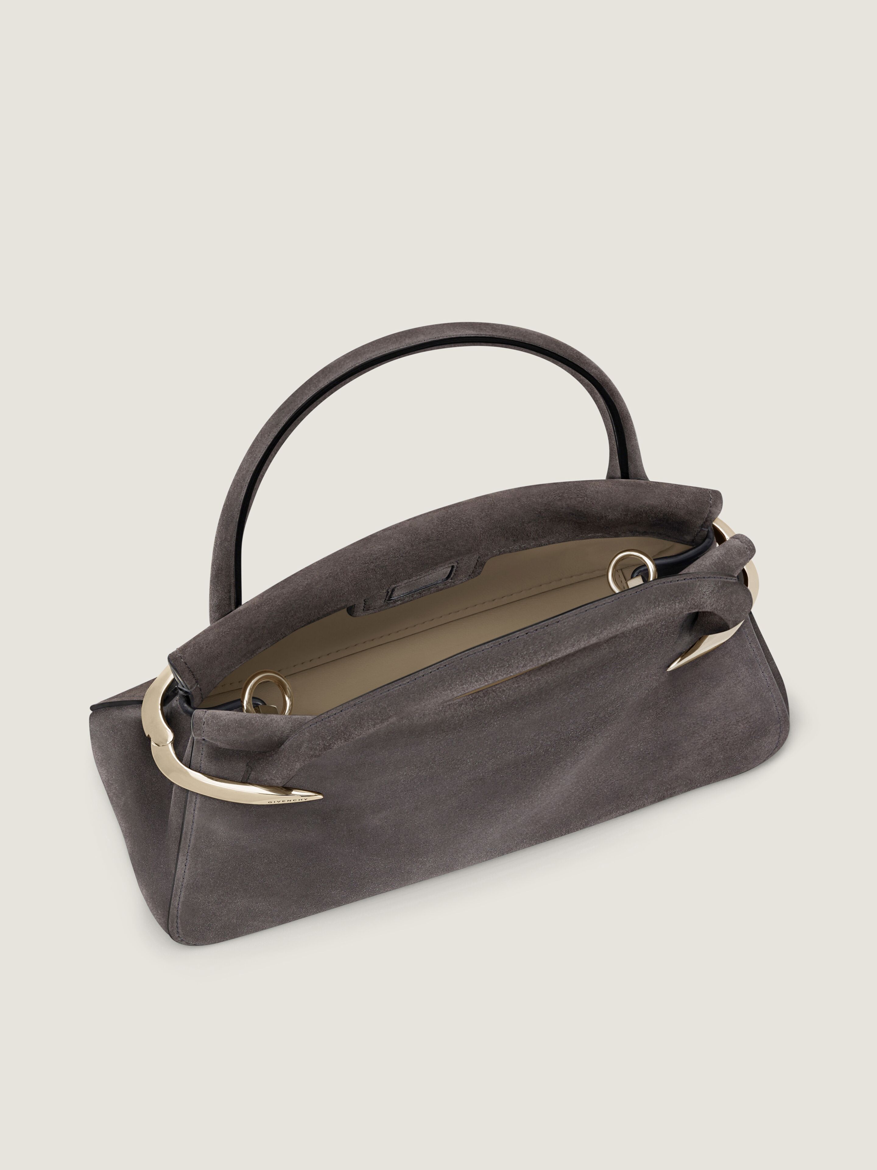 Medium Pinch bag in suede leather in - dark grey - BB5158B2L7-021