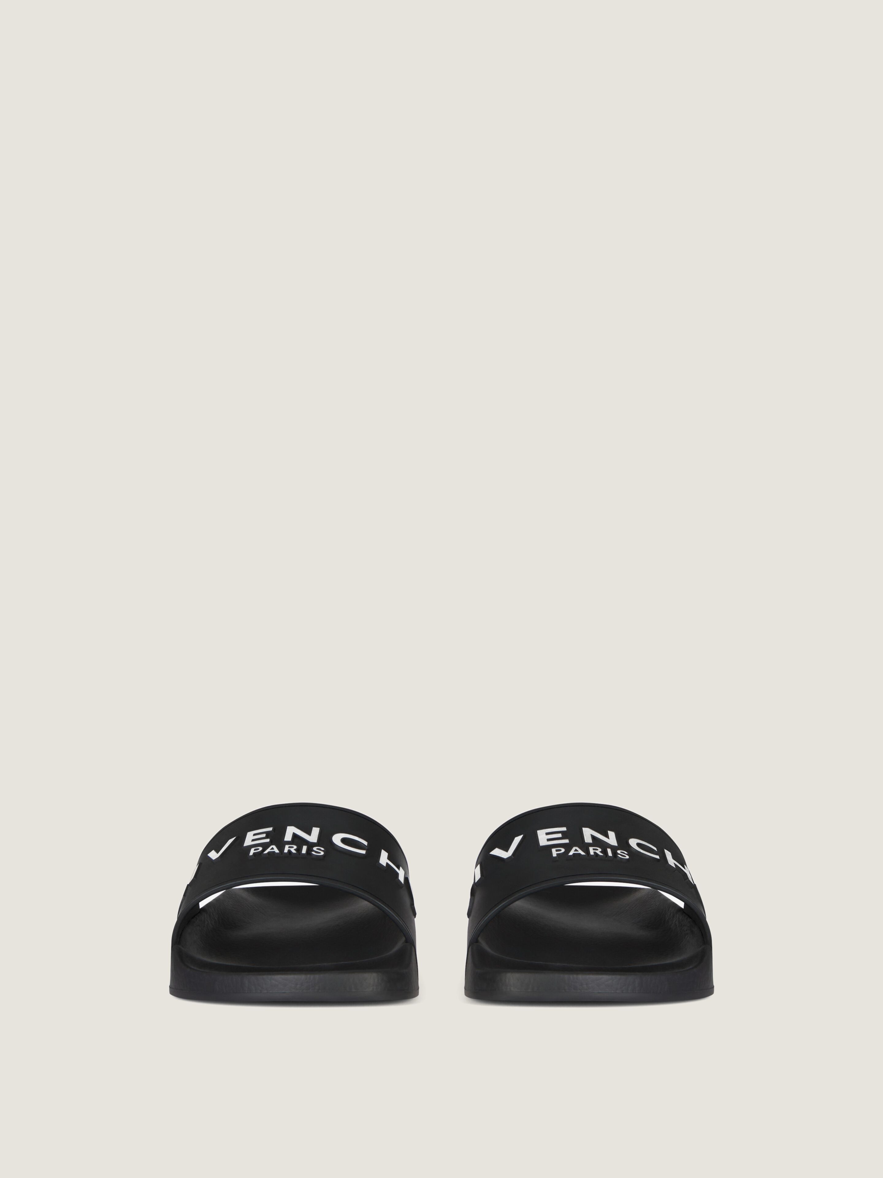 ブランドロゴ ラバーフラット サンダル - ブラック | GIVENCHY JP