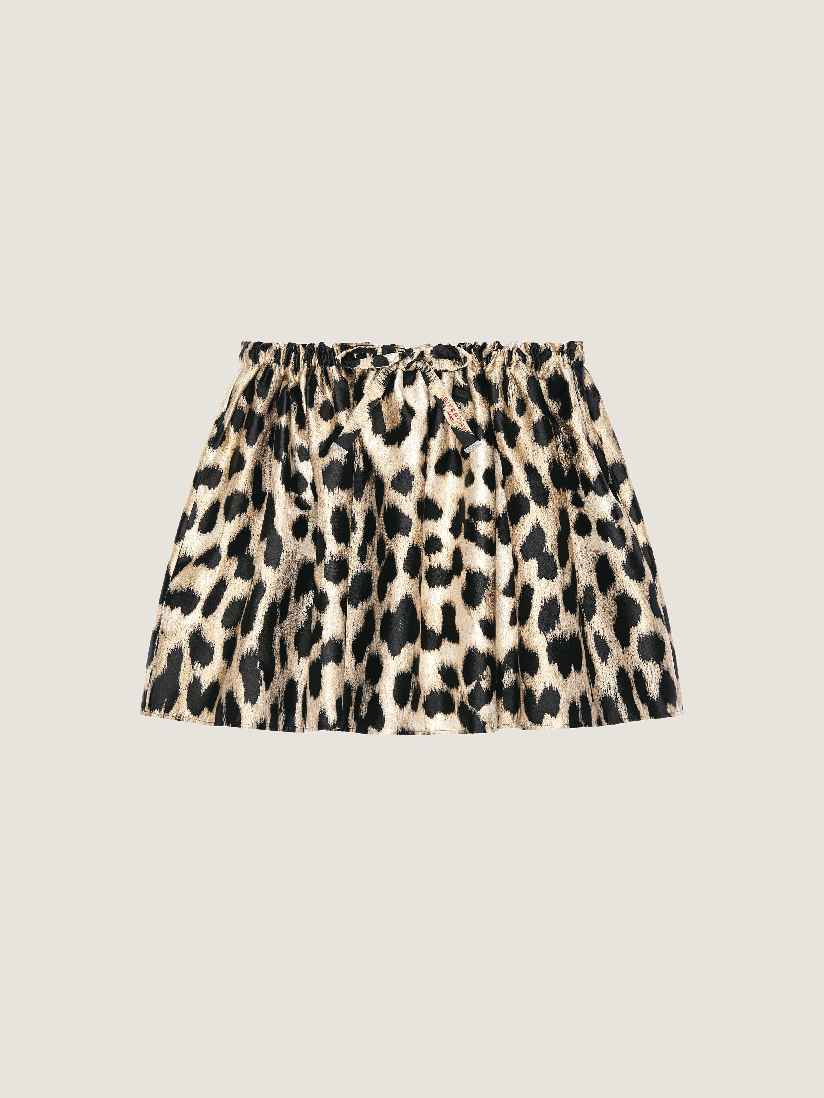 Givenchy Mini Pleated Skirt In Leopard Jacquard In Sand