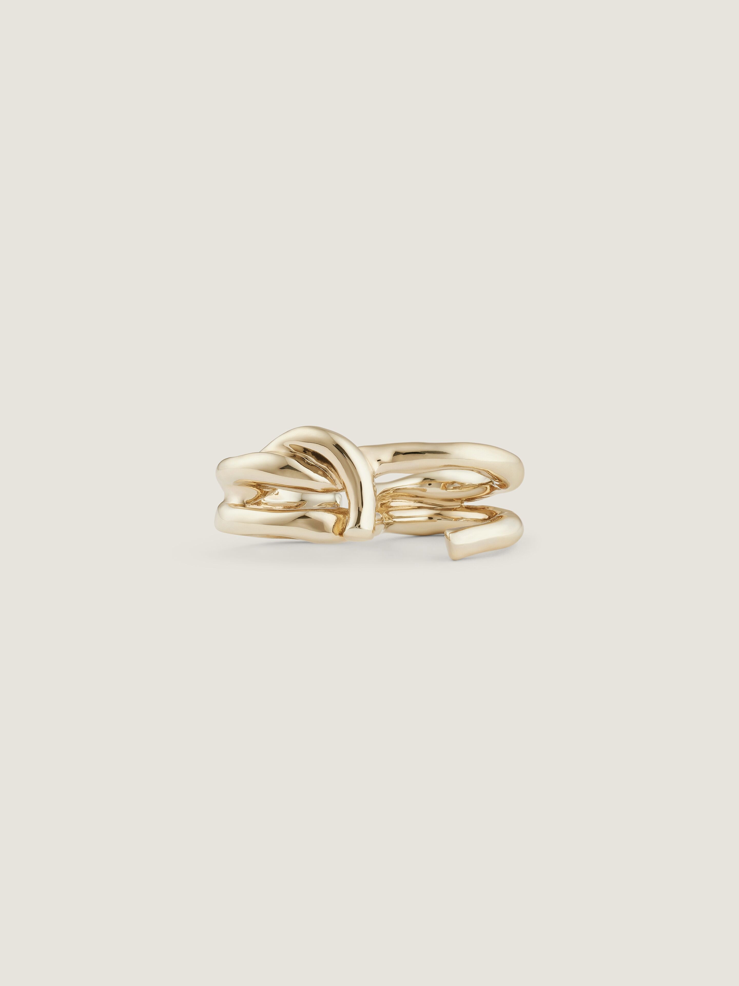 Chain Link double fingers in metal in - pale golden - BF30LMF003