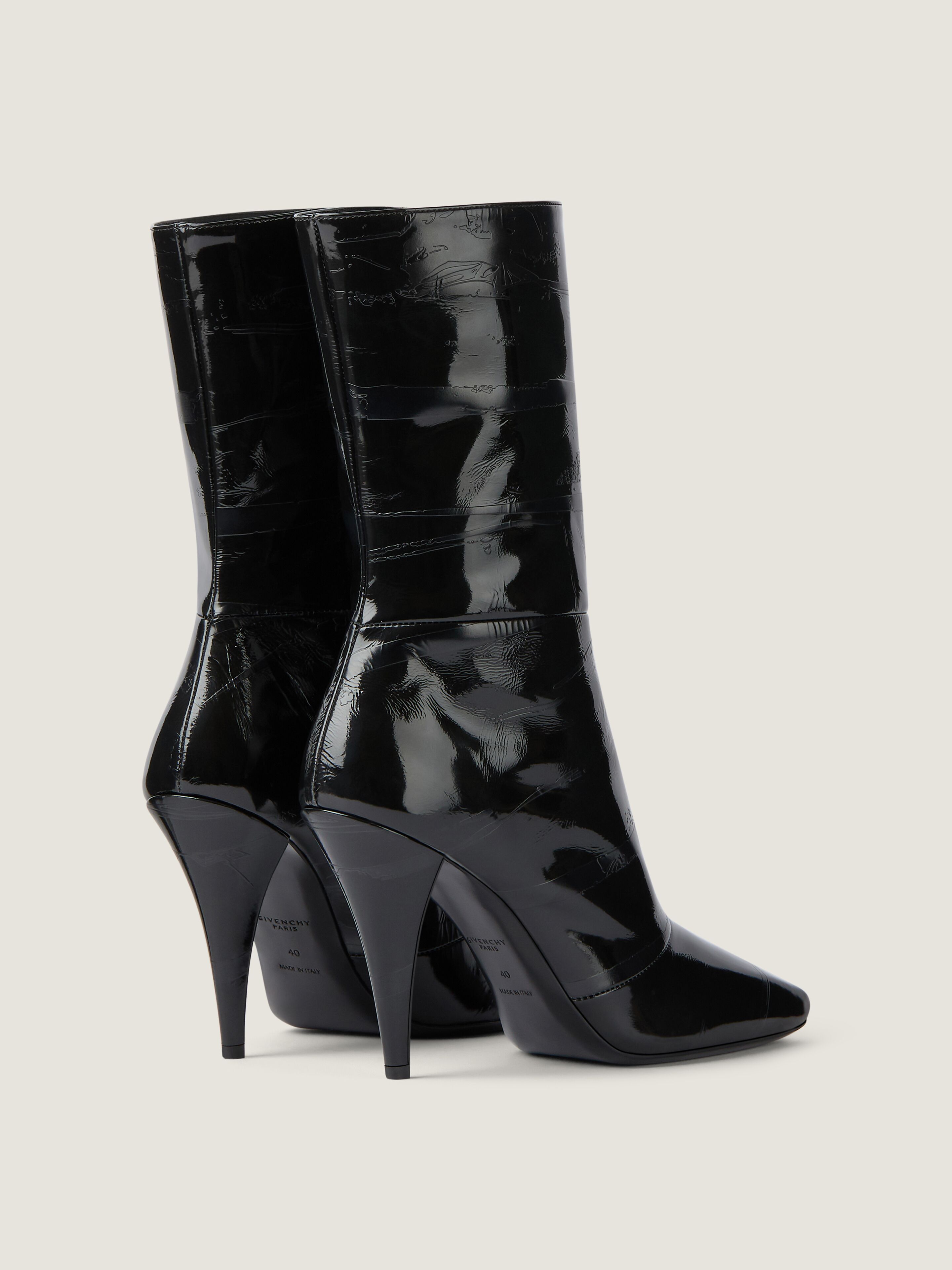 Sliced Square ankle boots in shiny leather in - black - BE605FE2F4