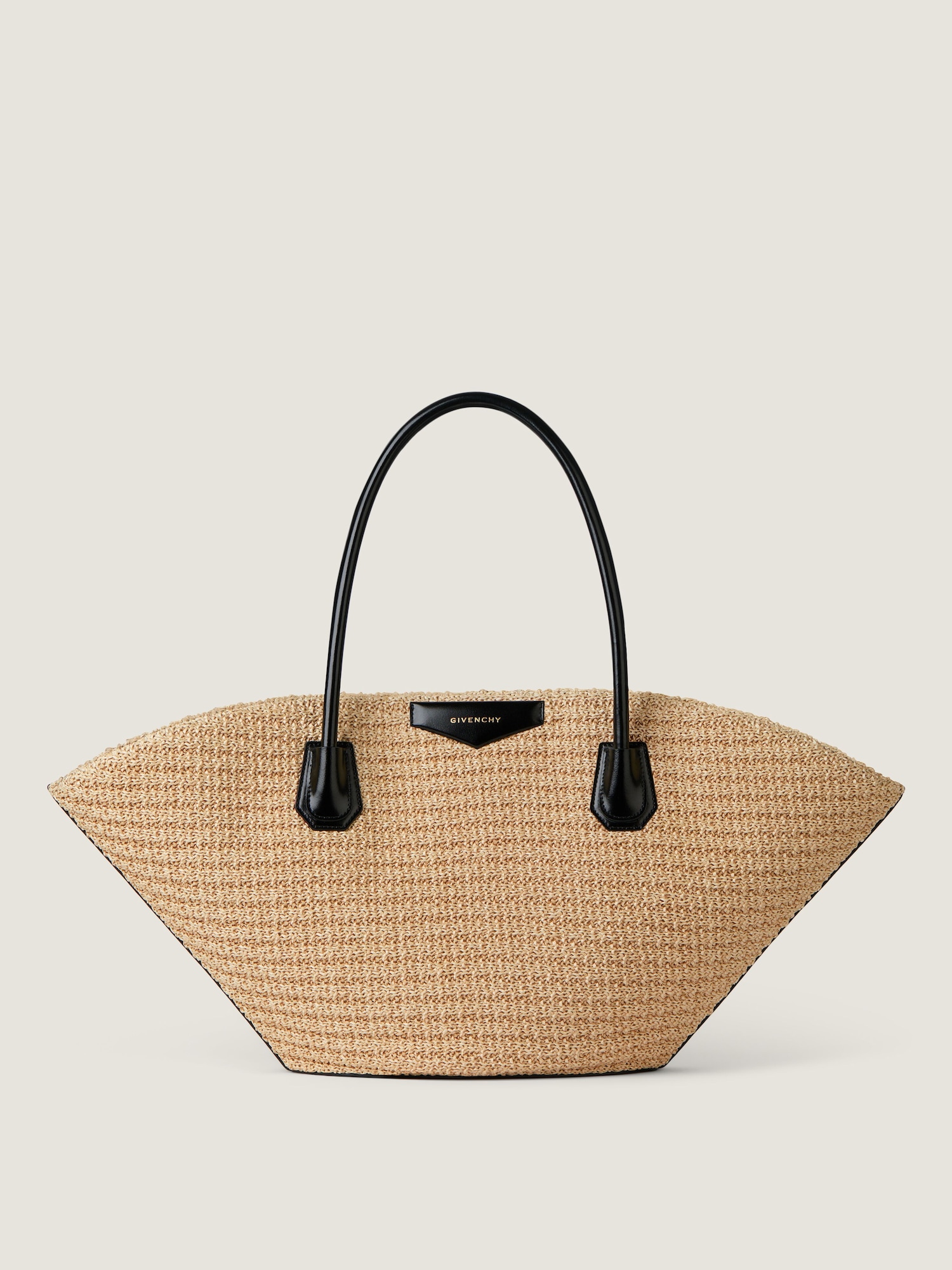 Small Antigona basket bag in raffia in - natural - BB519AB2HD-101 