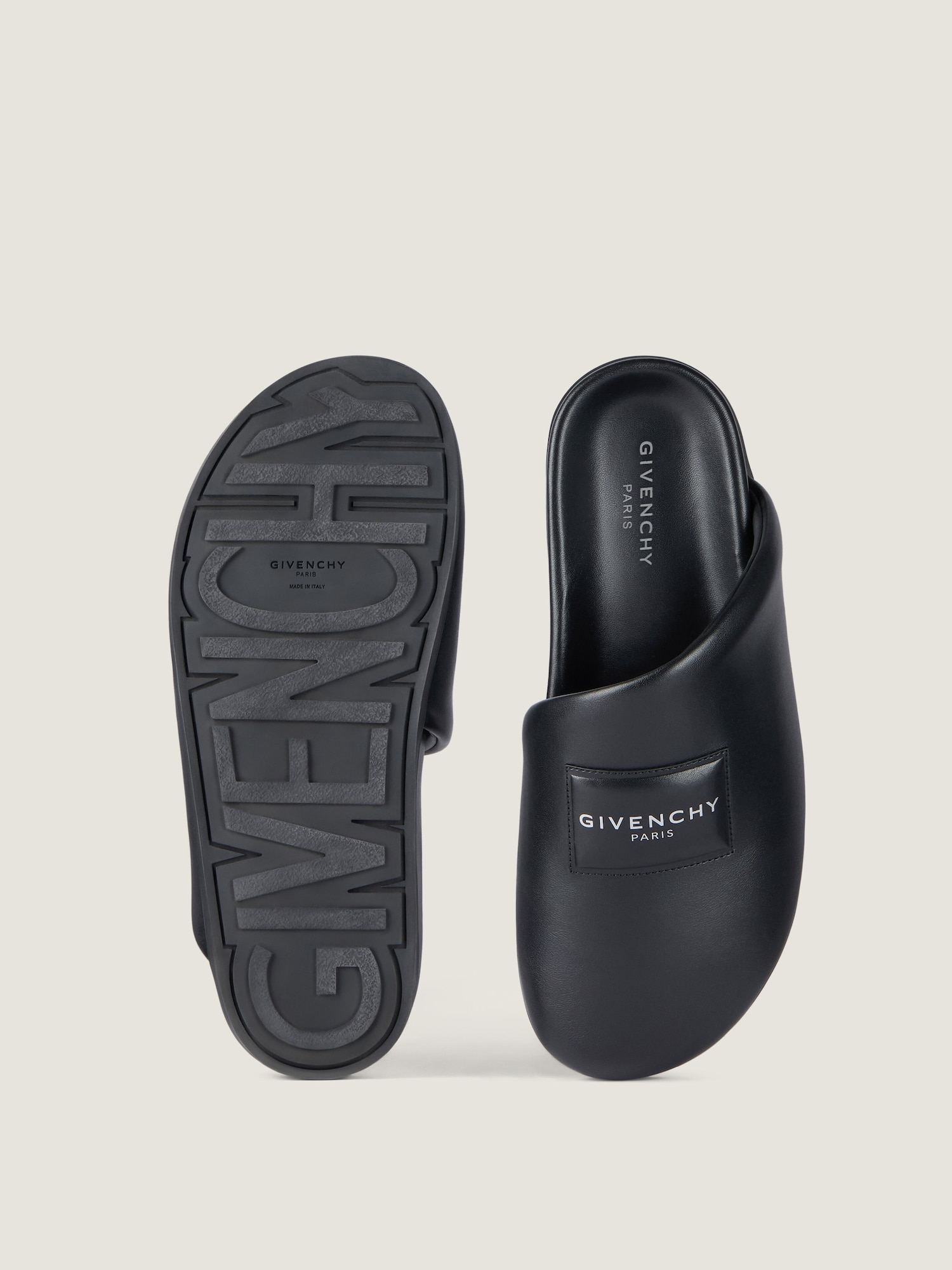 Puffy mules in nappa leather - black in - black - BH302NH1XM  display picture 2