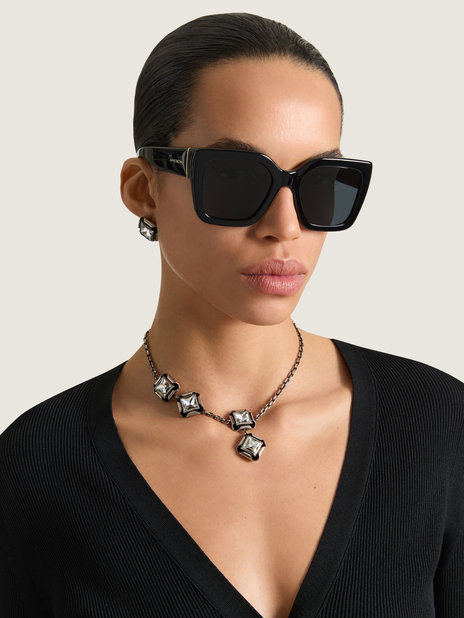 Deconstructed Crystals necklace in metal and crystals in - antic 
