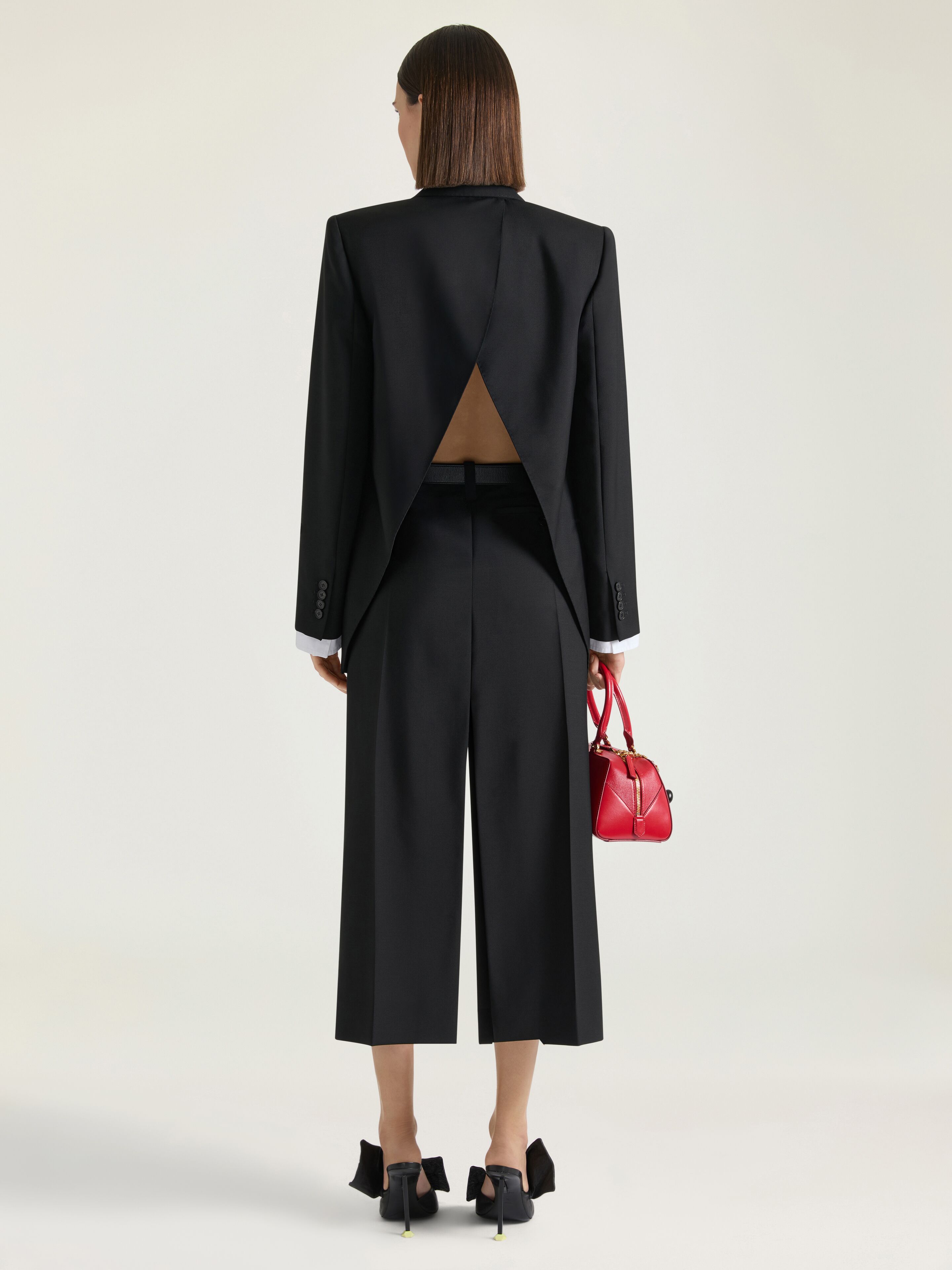 GIVENCHY ウールワイドショーツ Midi pants skirt in wool and mohair in - black - BW411X100H-001