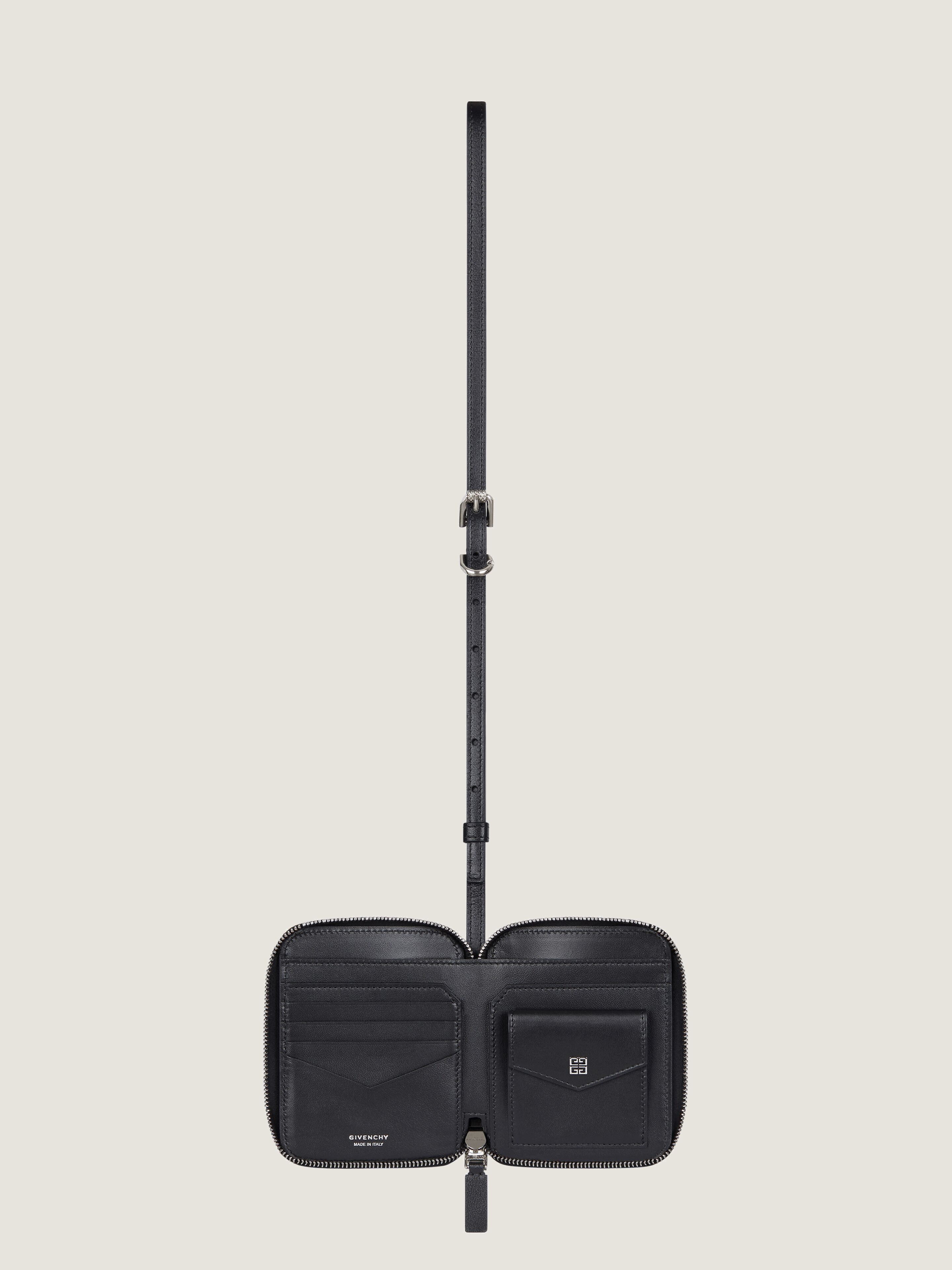 関送込◆GIVENCHY◆トップハンドルバッグ ヴォワイユー ネックストラップ カードホルダー - ブラック