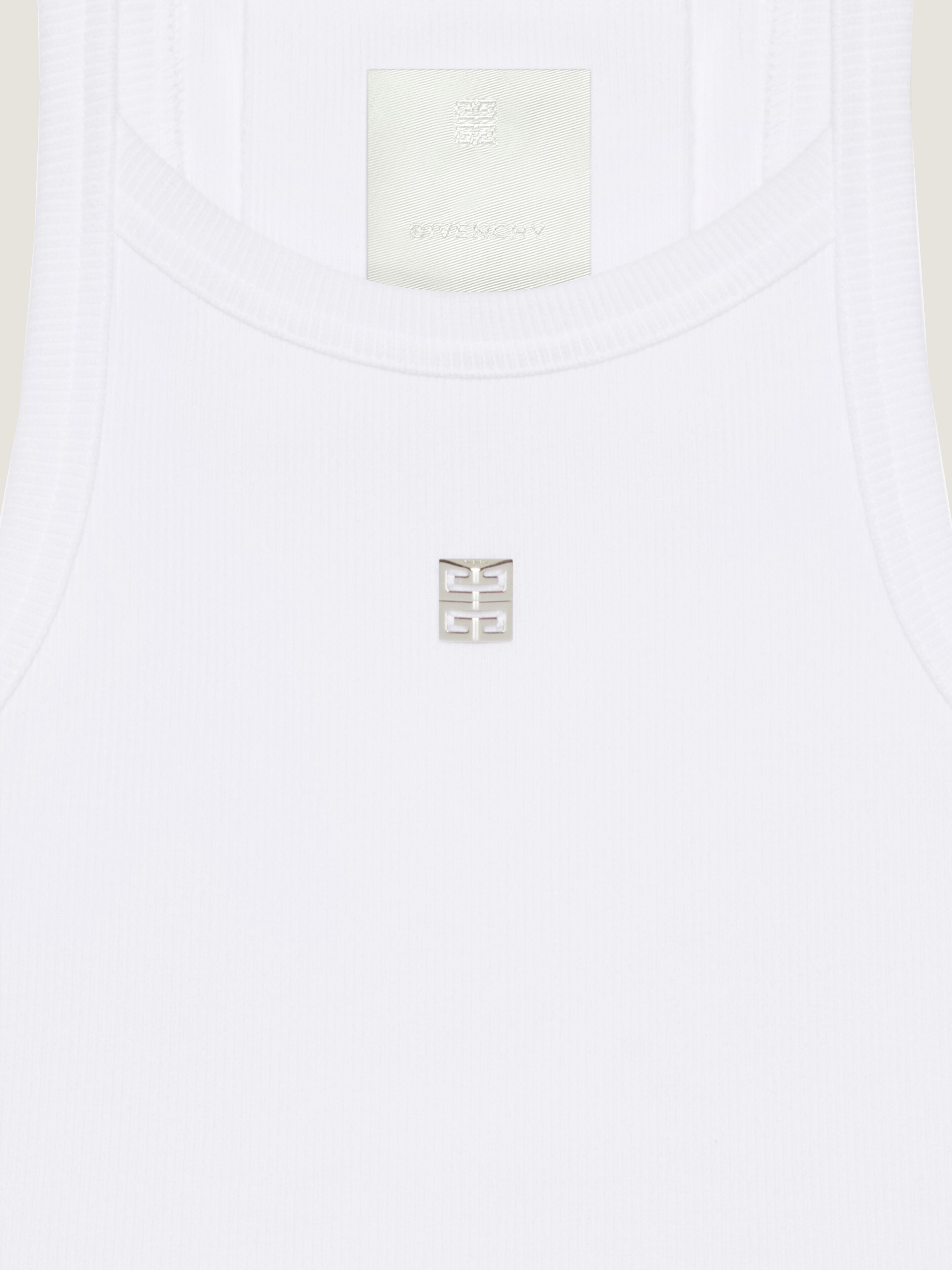 Cropped tank top in cotton with 4G detail | Givenchy CA