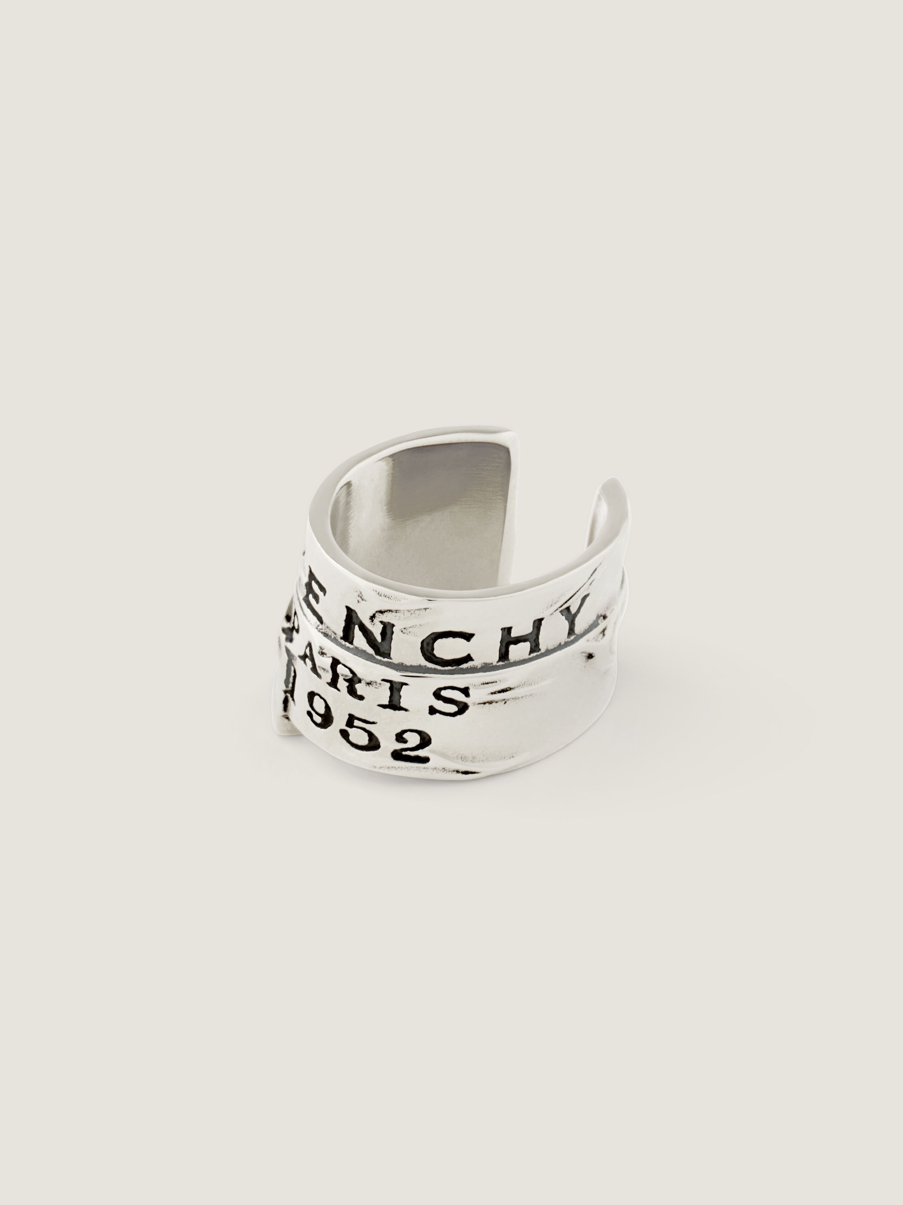Givenchy Tape earcuff in metal and enamel in - antic silvery