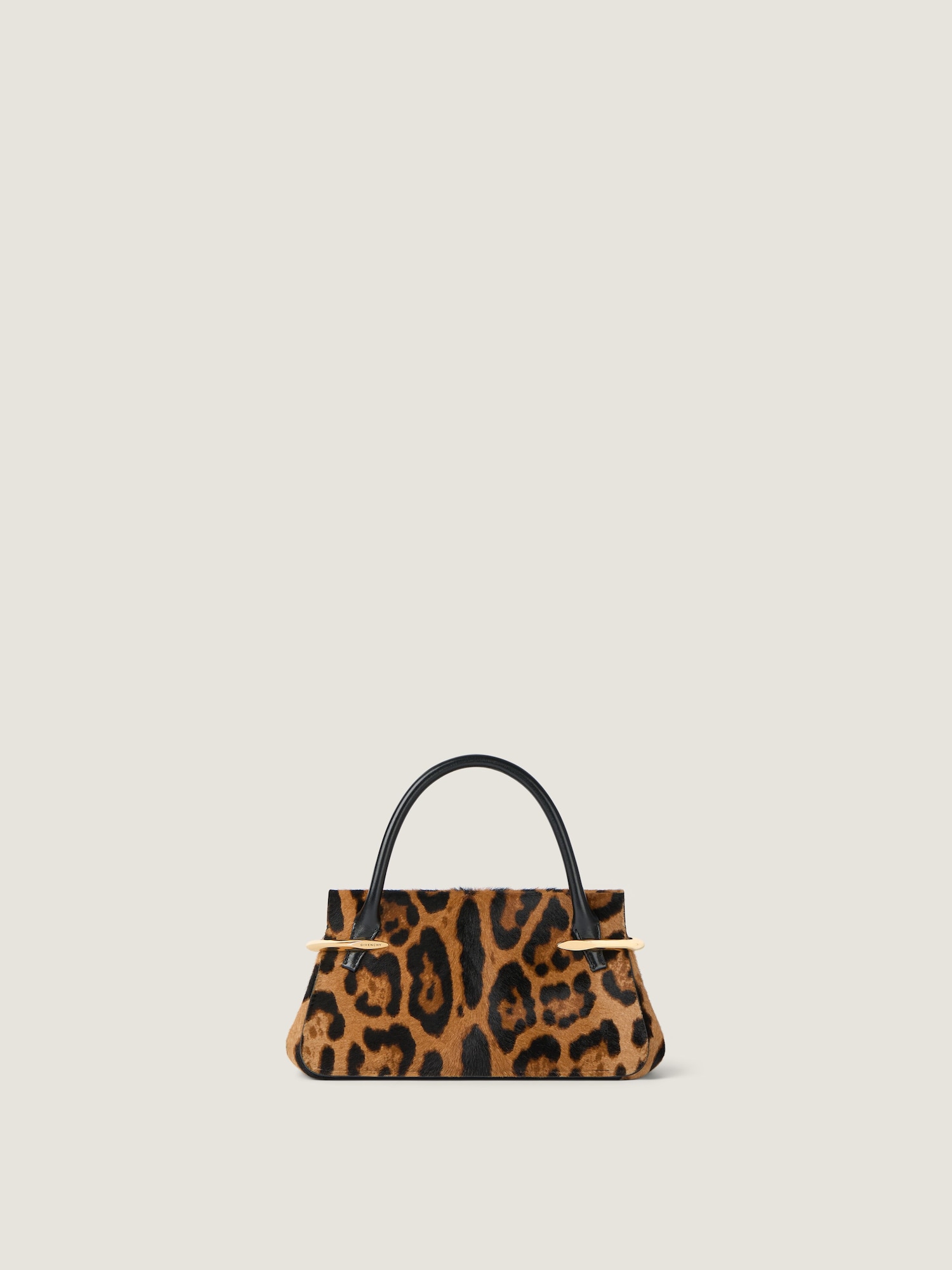 Mini Pinch bag in pony effect leather with leopard pattern