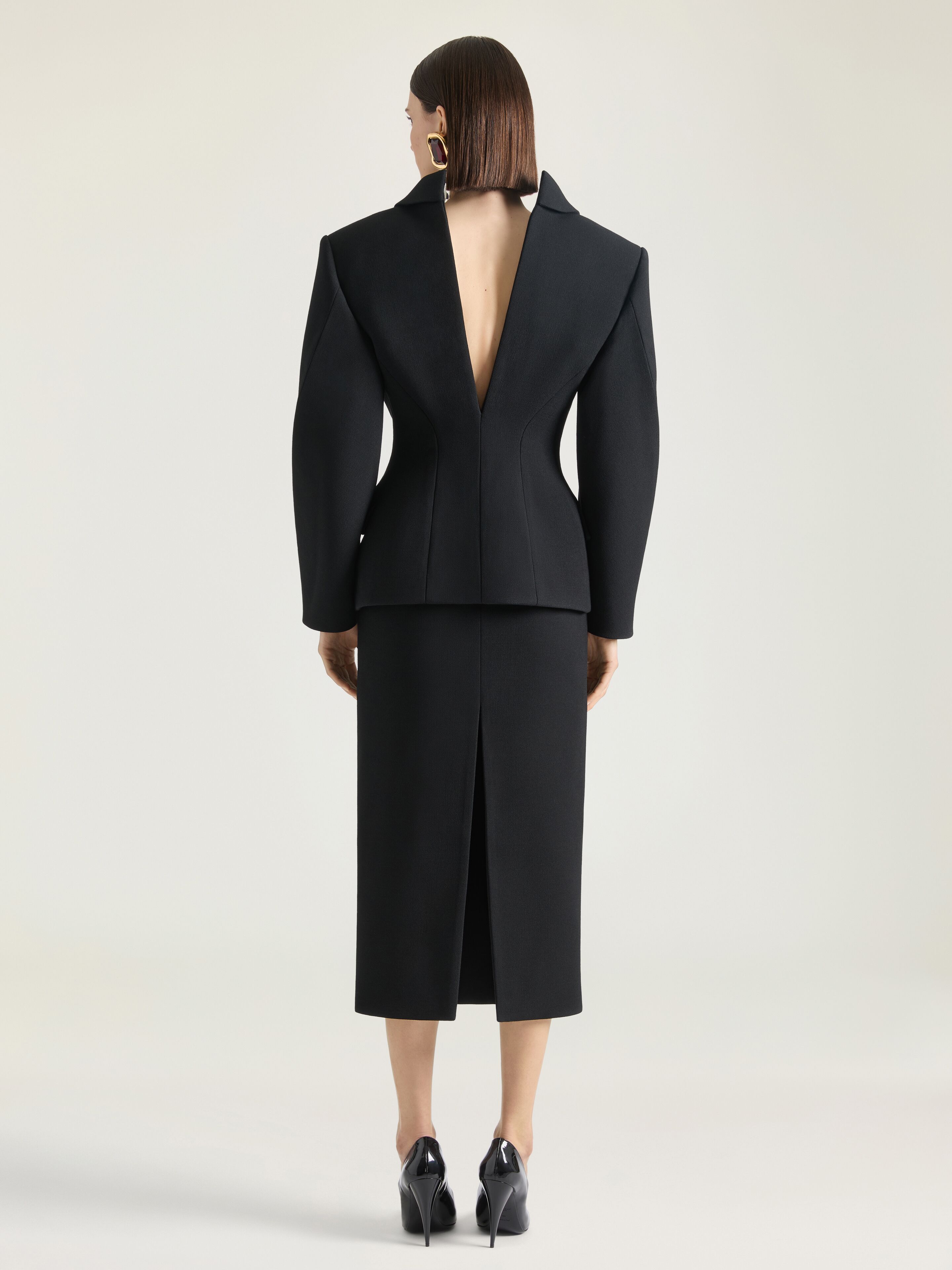 ジャケット・アウター DRESSEDUNDRESSED Double Breasted Blazer Double breasted slashed tuxedo jacket in wool in - black