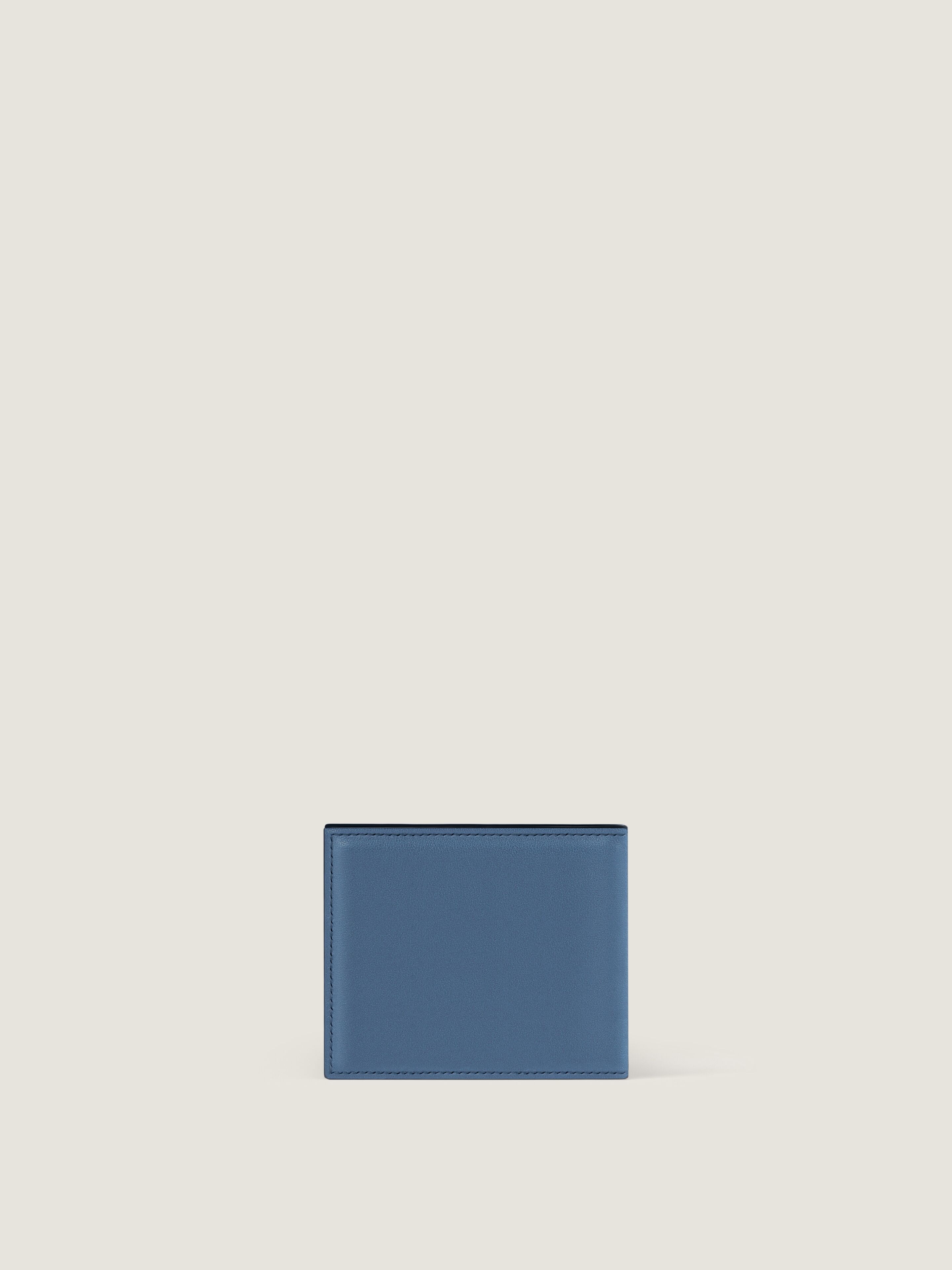 Antigona Stamped bicolor wallet in leather in - military blue