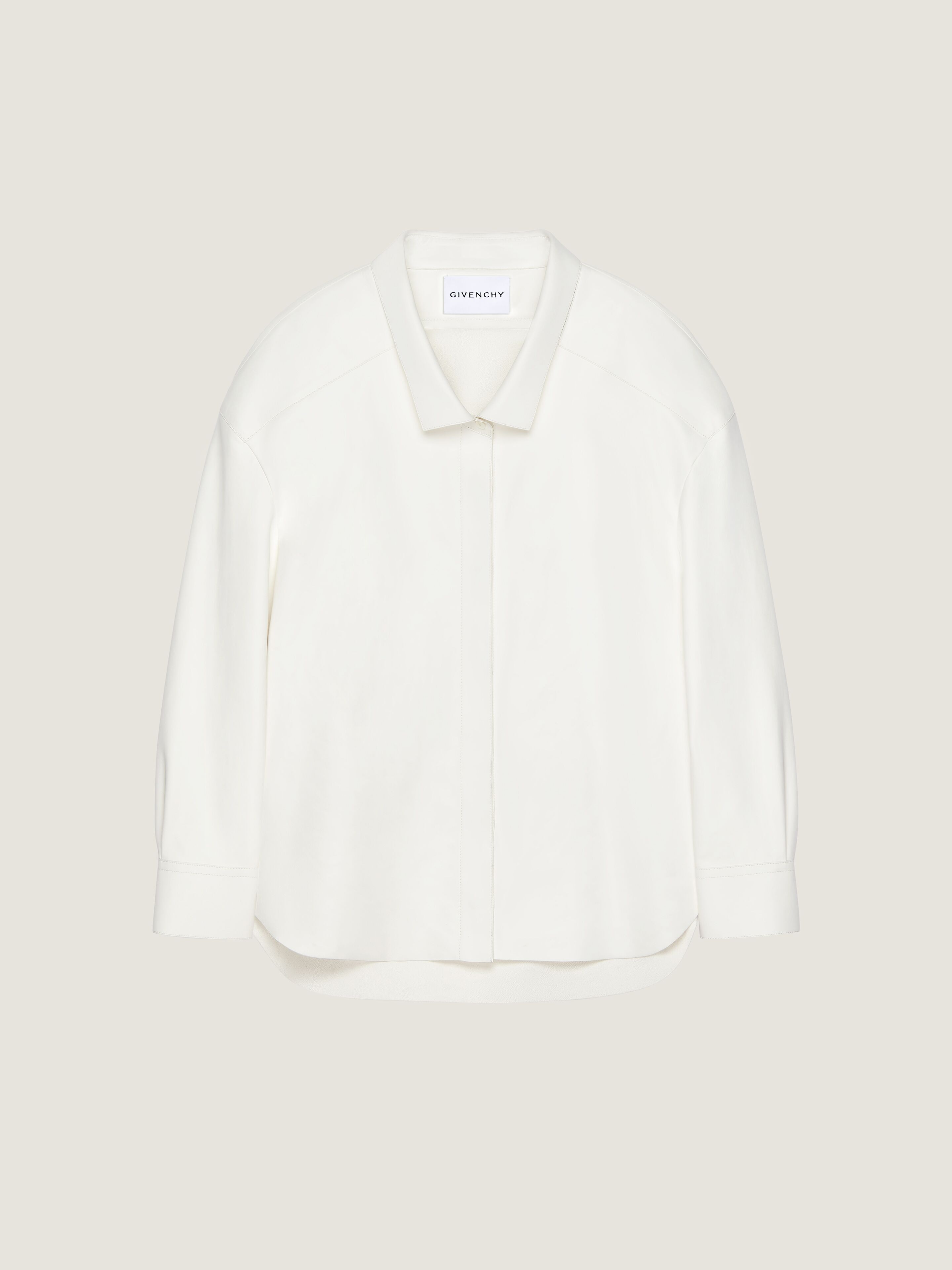 Givenchy Shirt In Nappa Leather In White
