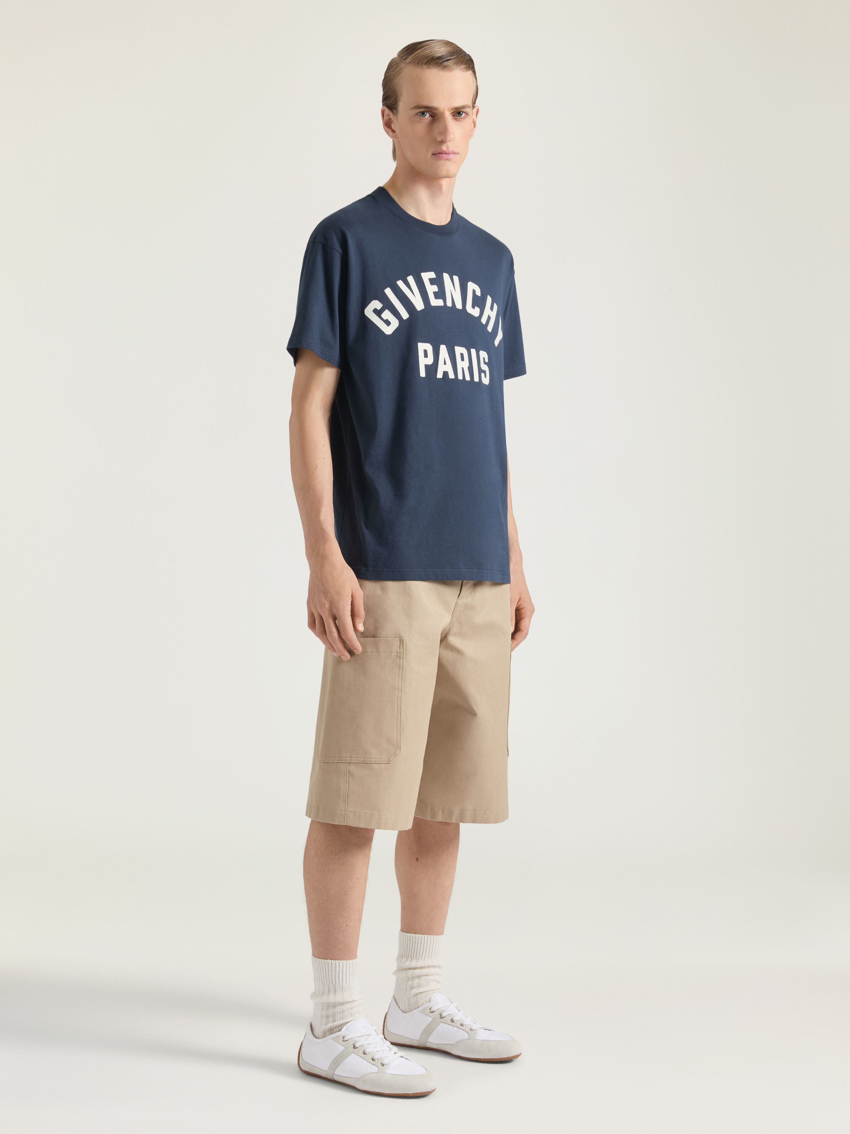 コットン Givenchy PARISエンブロイダリー Tシャツ - ネイビー