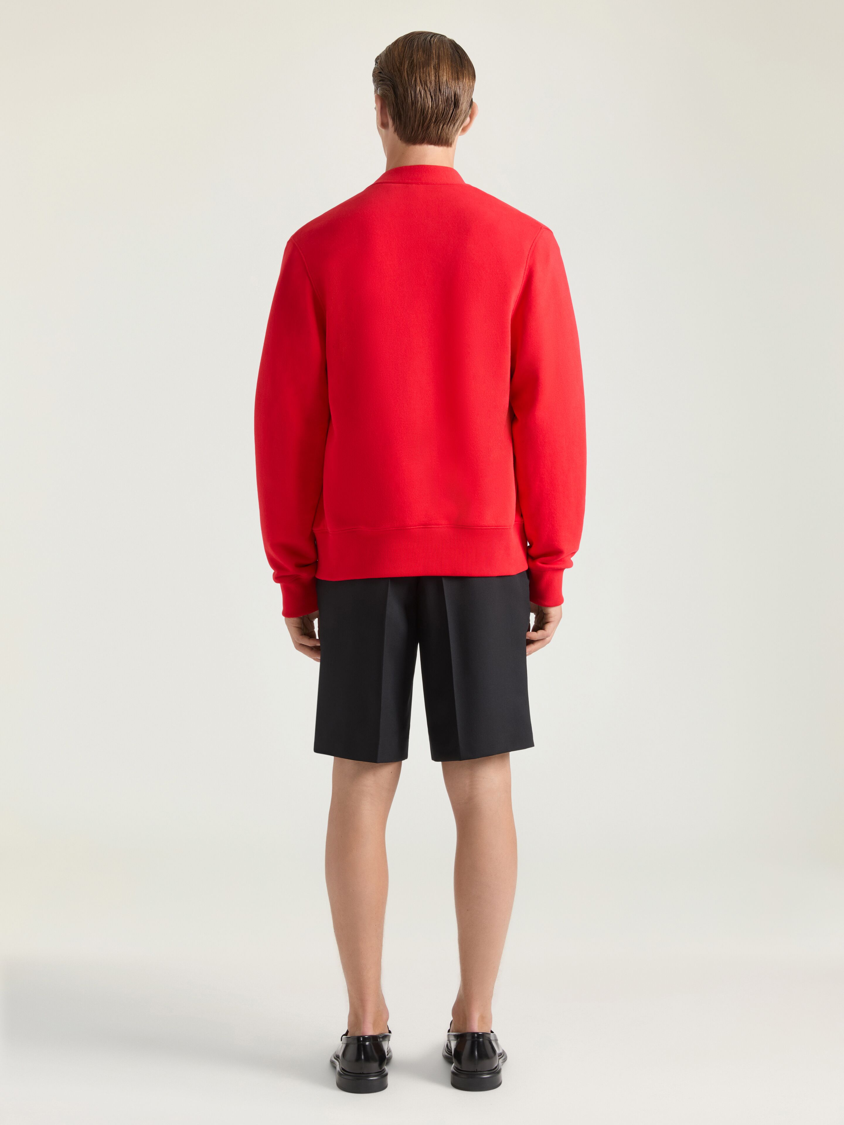 Cardigan in cotton with GIVENCHY Paris gros grain in - vermillon