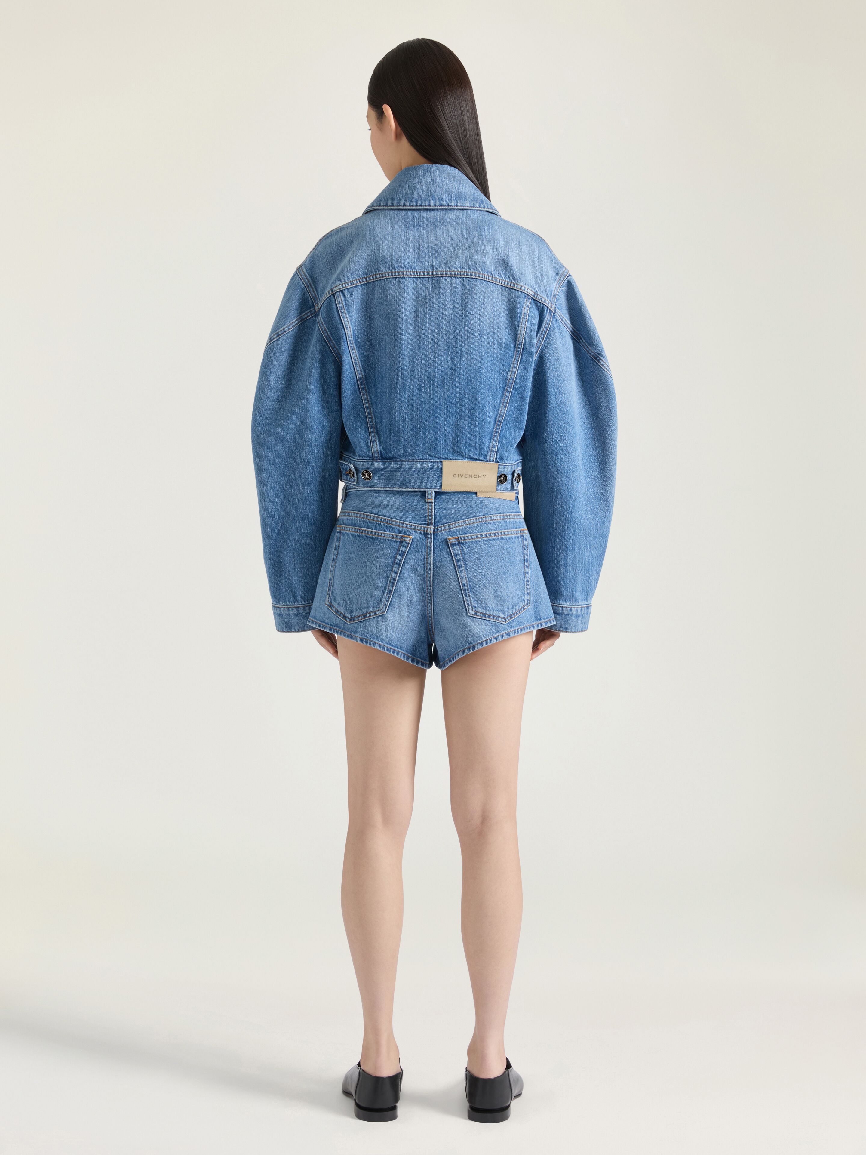 Mini shorts in washed denim in - medium blue | Givenchy US