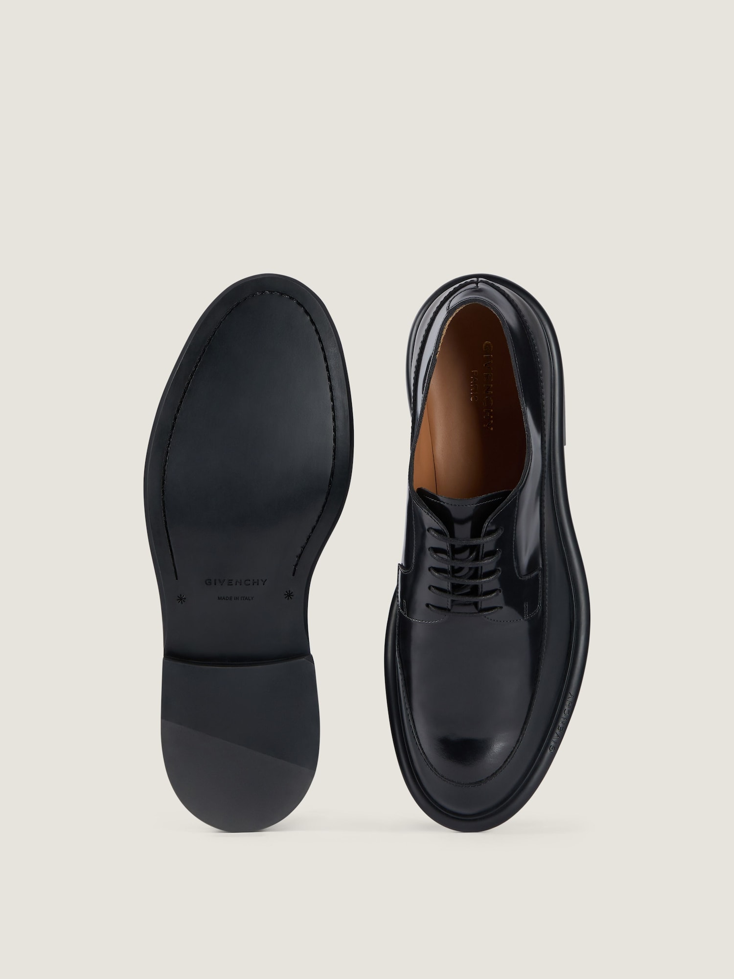 Givenchy Men’s Black Leather Metallic Heel Oxfords, Made in Italy Givenchy Men main image 2
