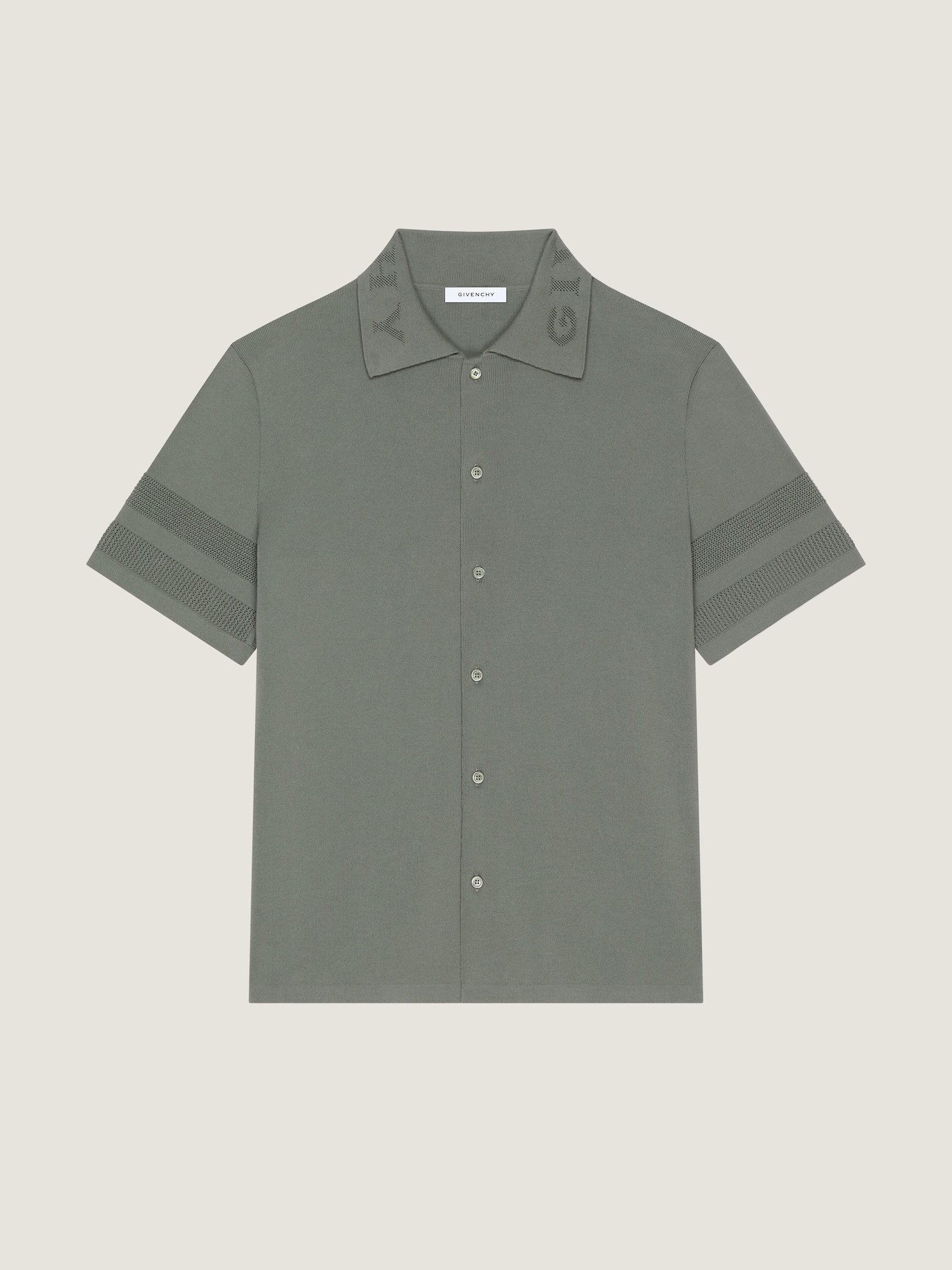 Shirt in cotton knit with mesh details