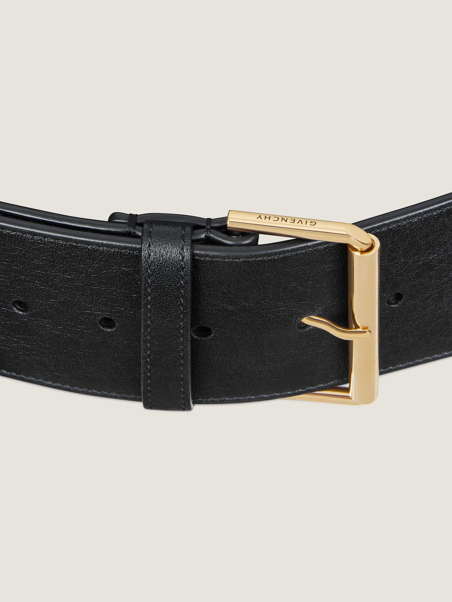 Voyou large belt in shiny leather in - black - BB408JB2AE-001 