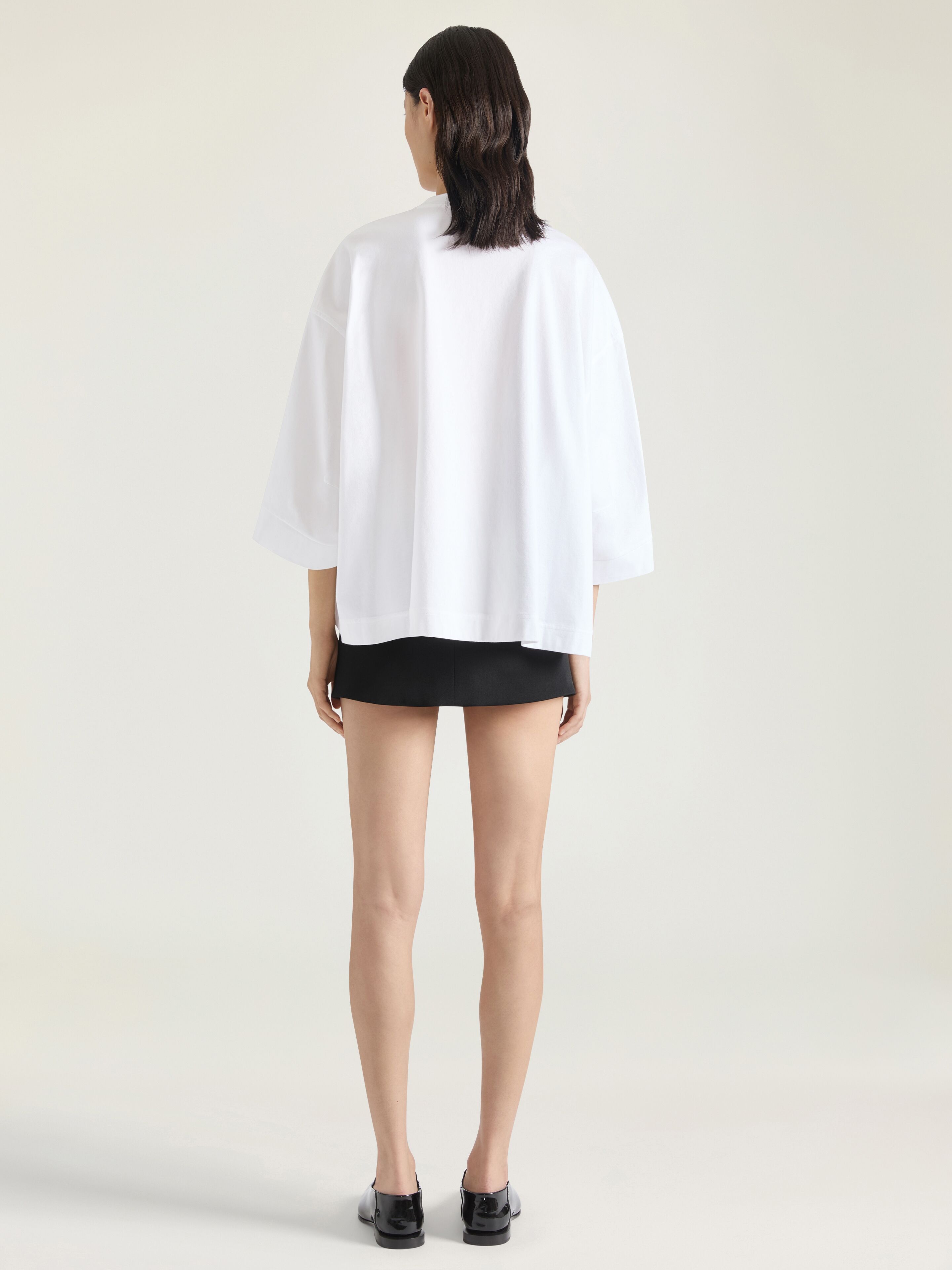Cocoon t-shirt in cotton with Archive print in - white