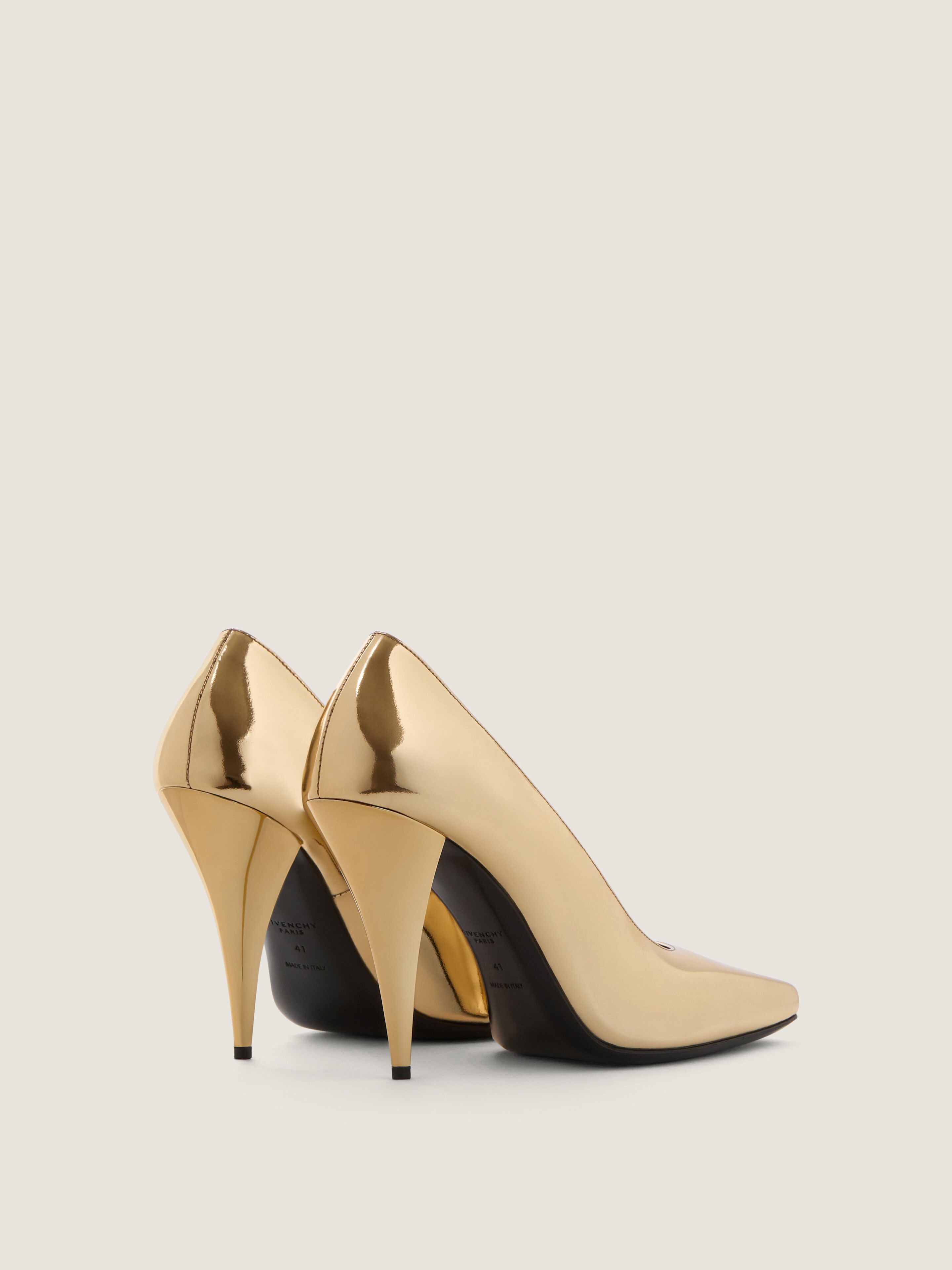 Sliced Square pumps in mirror effect leather in - golden | Givenchy US