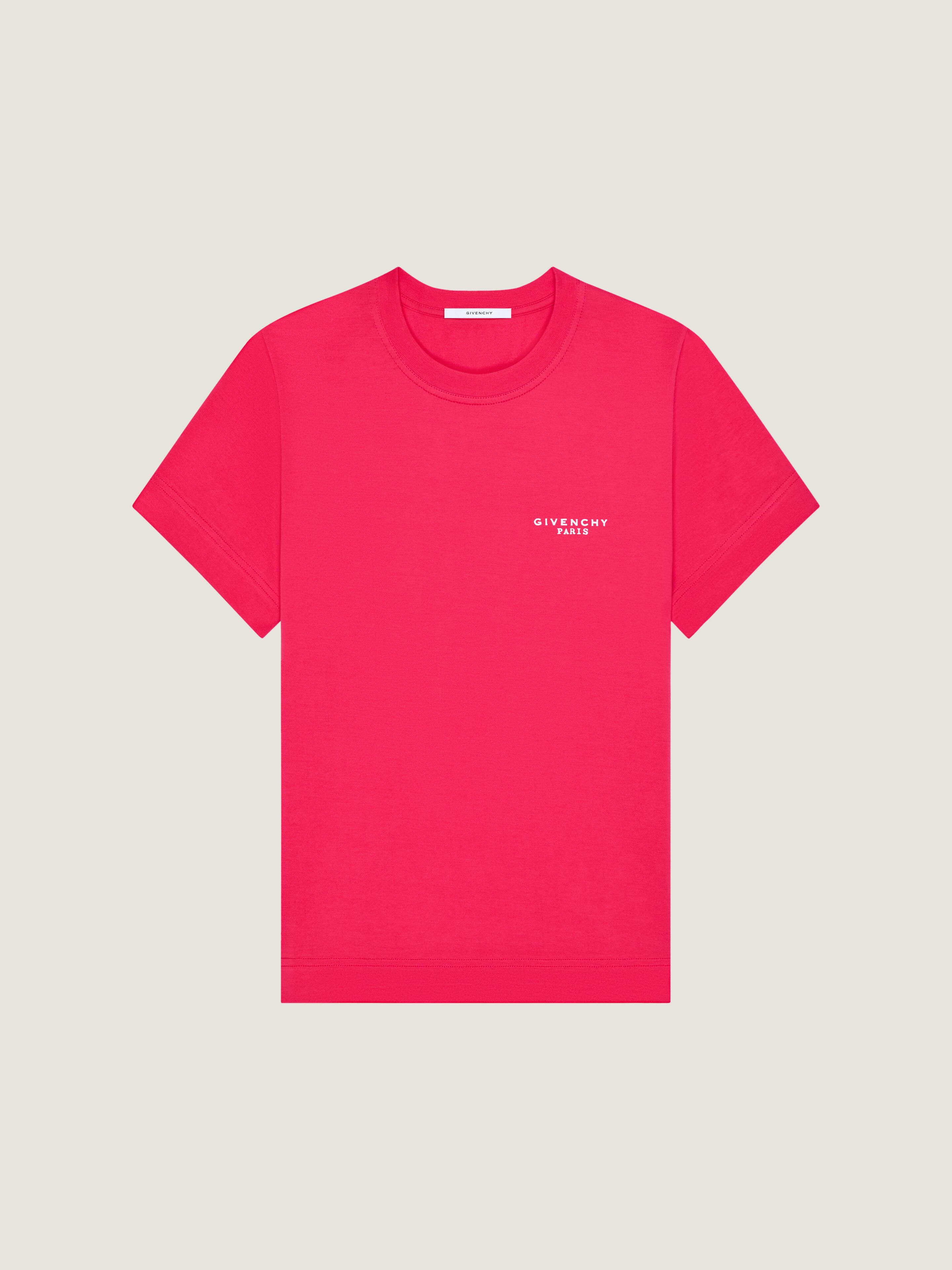 Slim fit t-shirt in cotton with Givenchy Paris print in - lipstick
