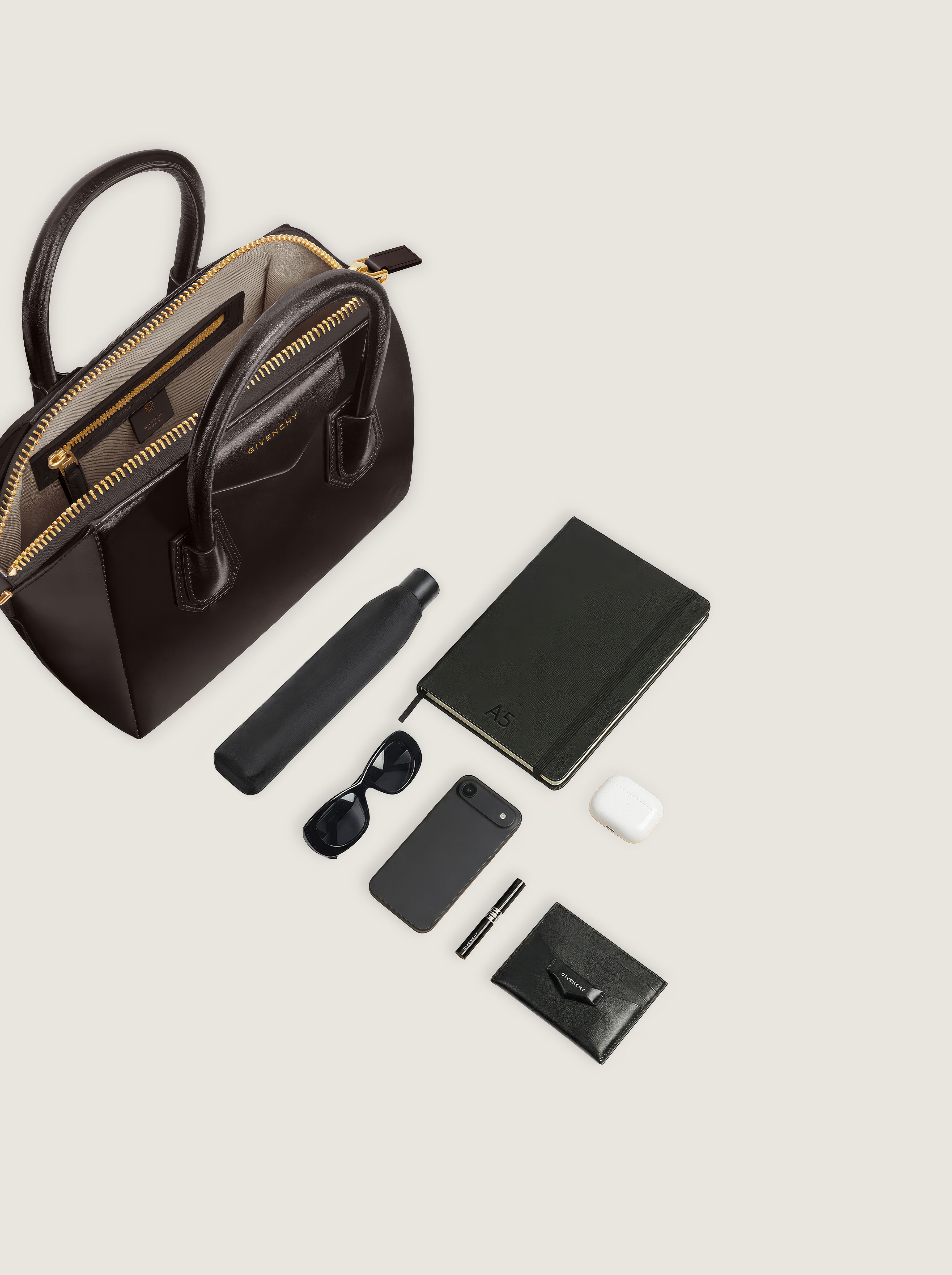 Small Antigona bag in Box leather in - chocolate - BB5149B13A-206