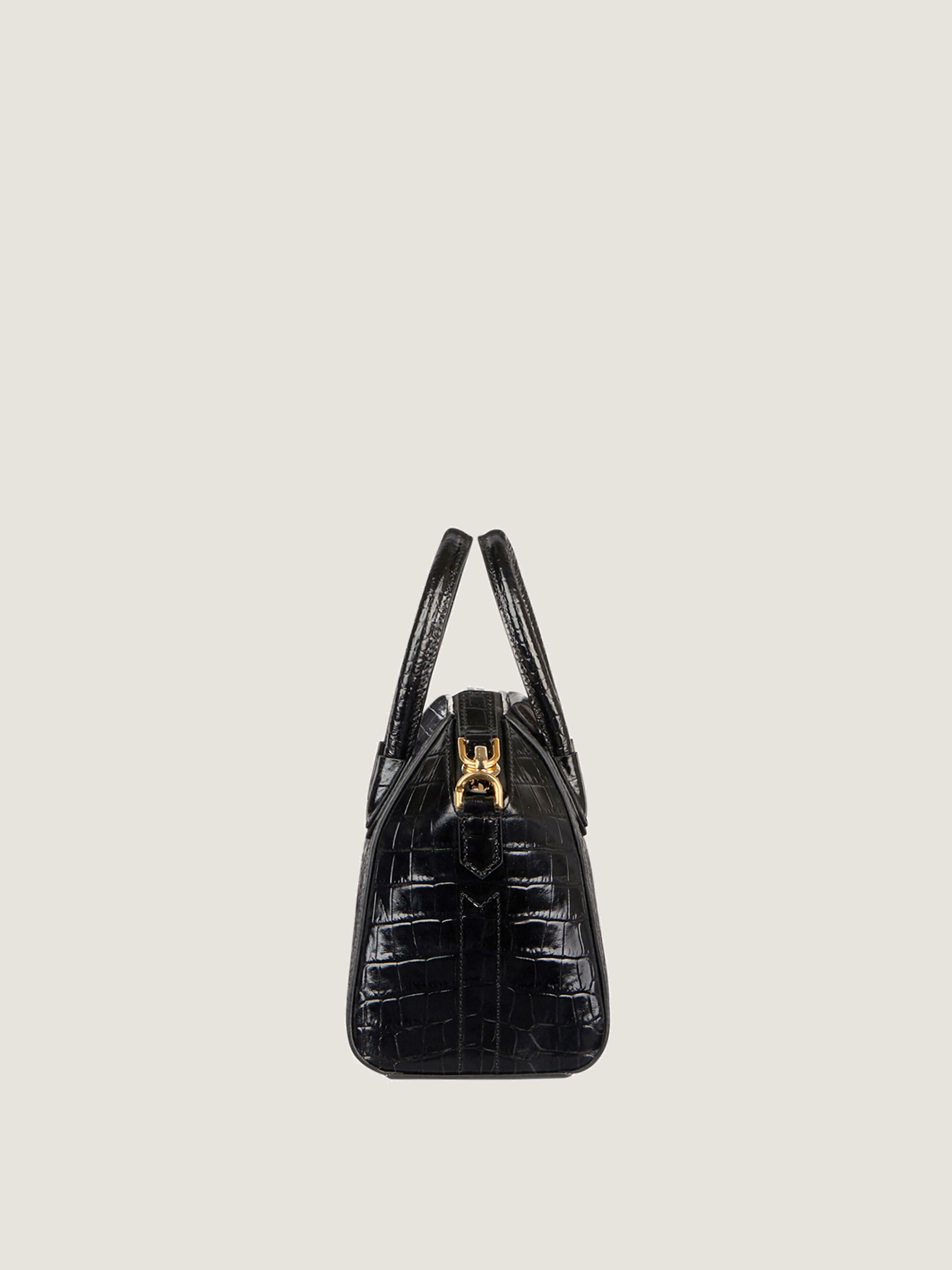 新品★GIVENCHY★ミニ アンティゴナ ロックバッグシルバーグレー アンティゴナ ミニ クロコダイル型押しレザー - ブラック
