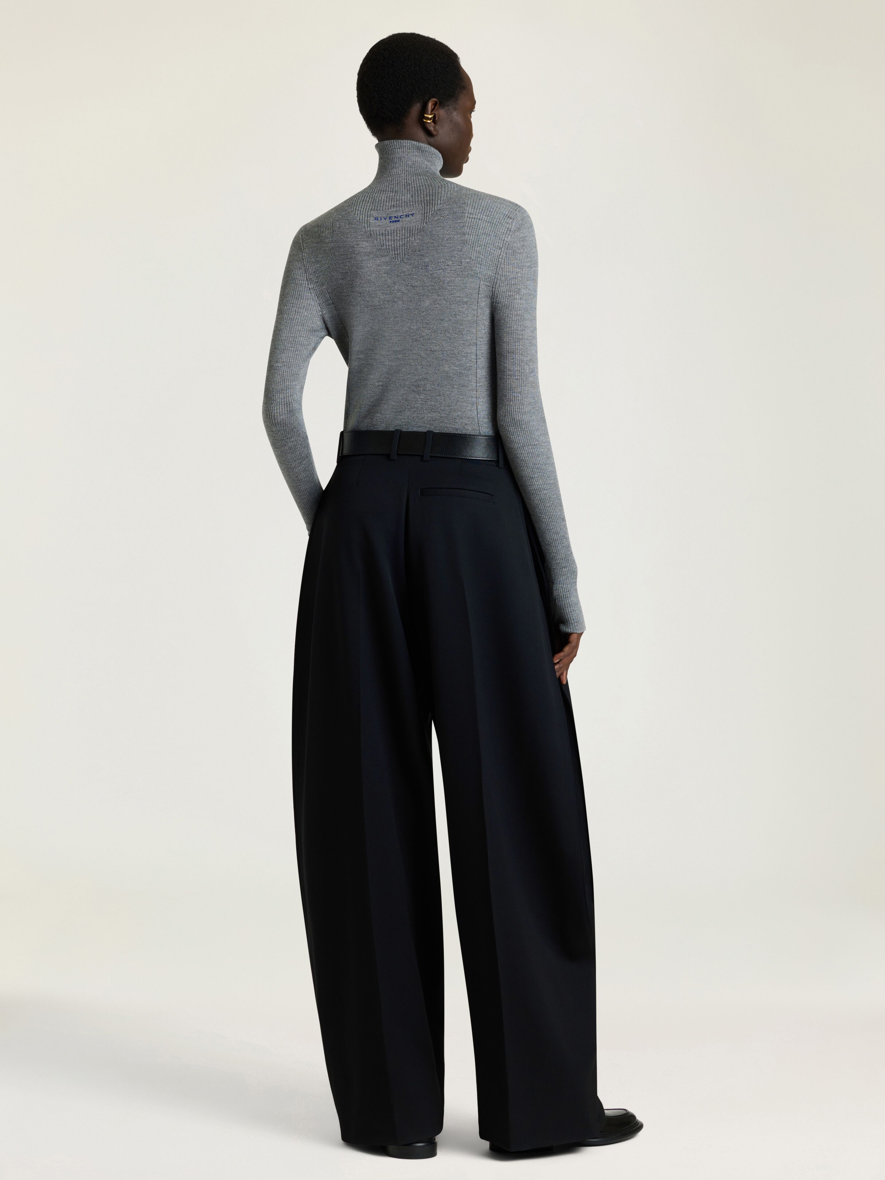 Turtleneck sweater in wool and silk in - dark grey - BW90WX4ZVE