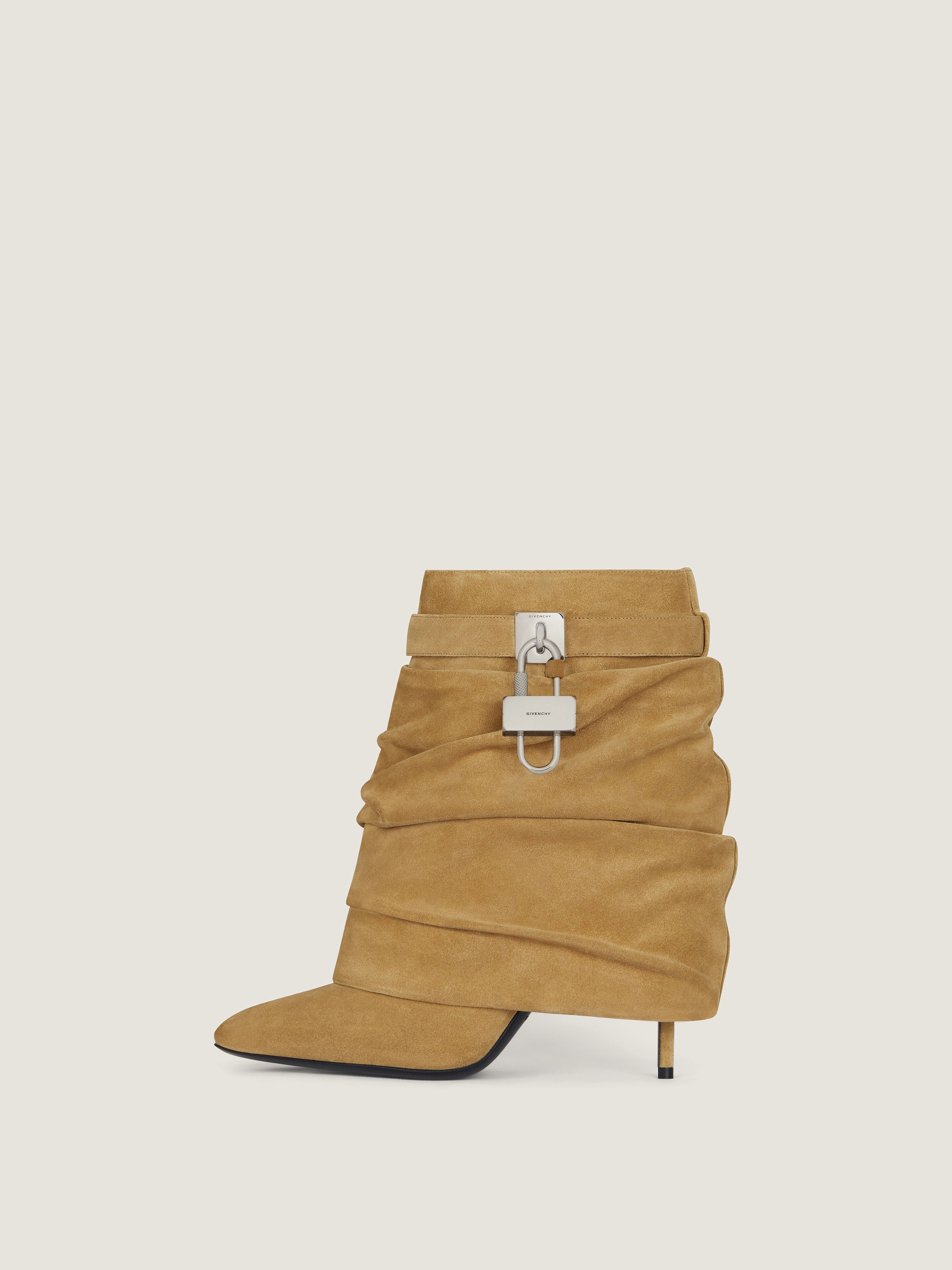 GIVENCHY【入手困難】お洒落上級者御用達SHARK LOCK ANKLE BOOTS Shark Lock Stiletto ankle boots in suede | Givenchy CA