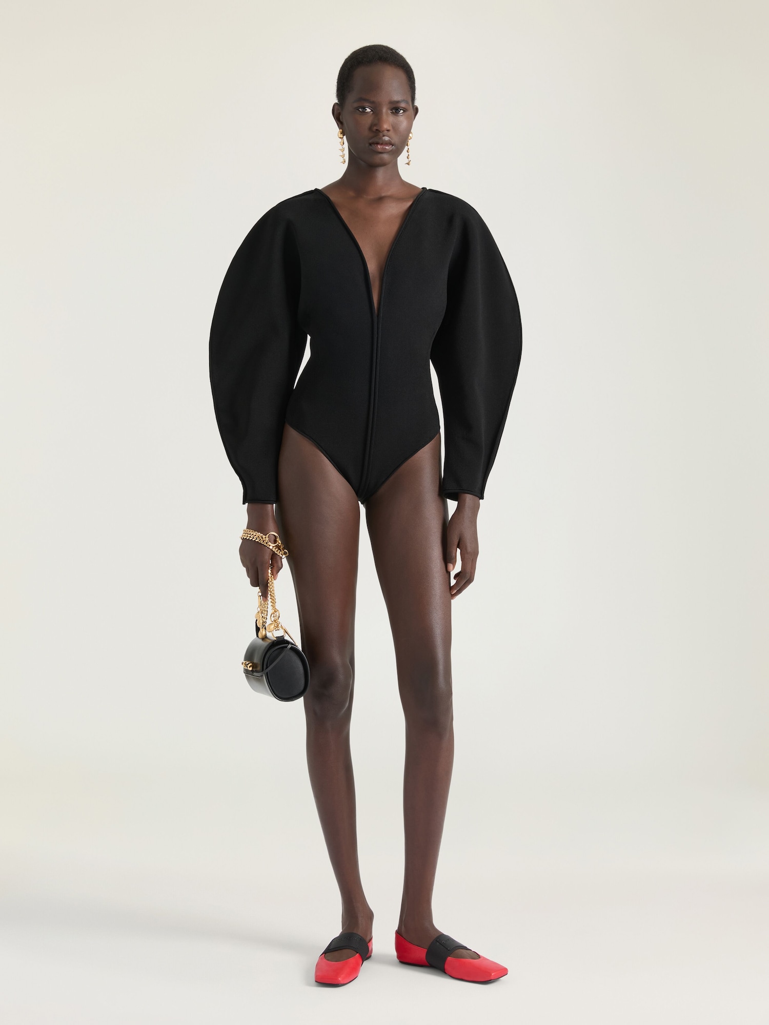 Cocoon bodysuit in engineered knit