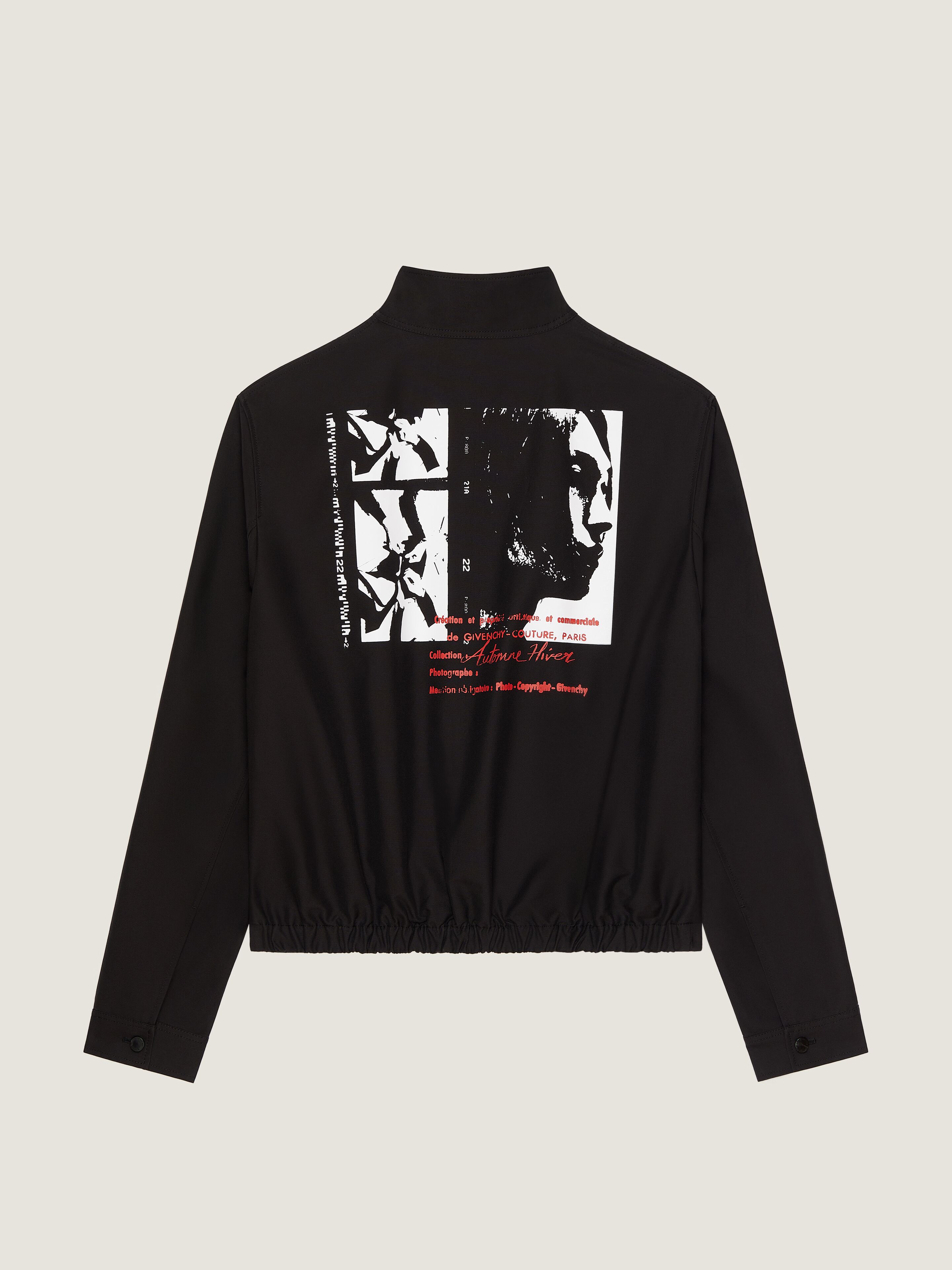 Blouson in mix cotton with Photographic Negative print in - black