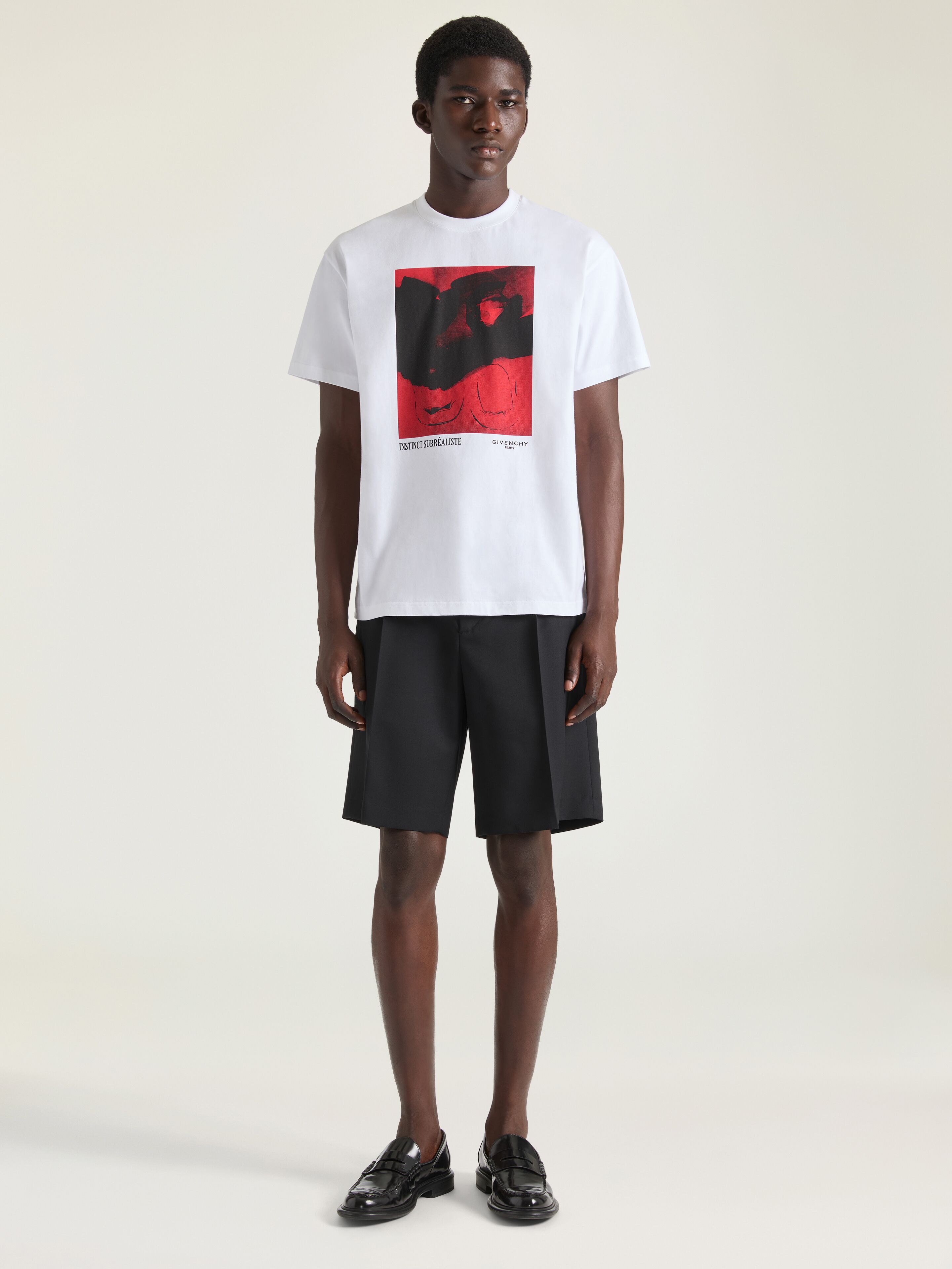 T-shirt in cotton with surrealism print in - white - BM71NK3YST