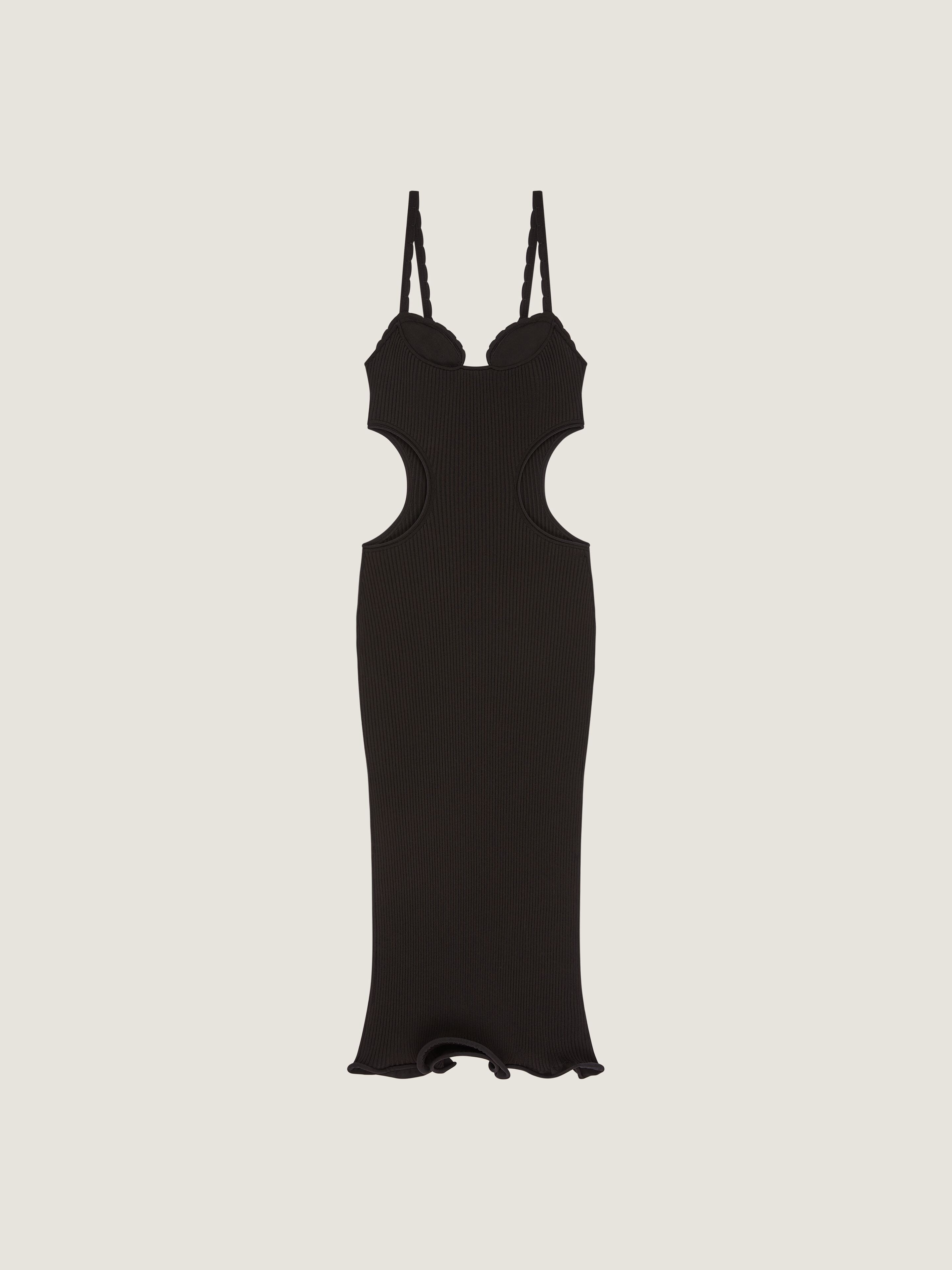 Slashed dress in rib in - black - BW22P44ZT8-001 | Givenchy US