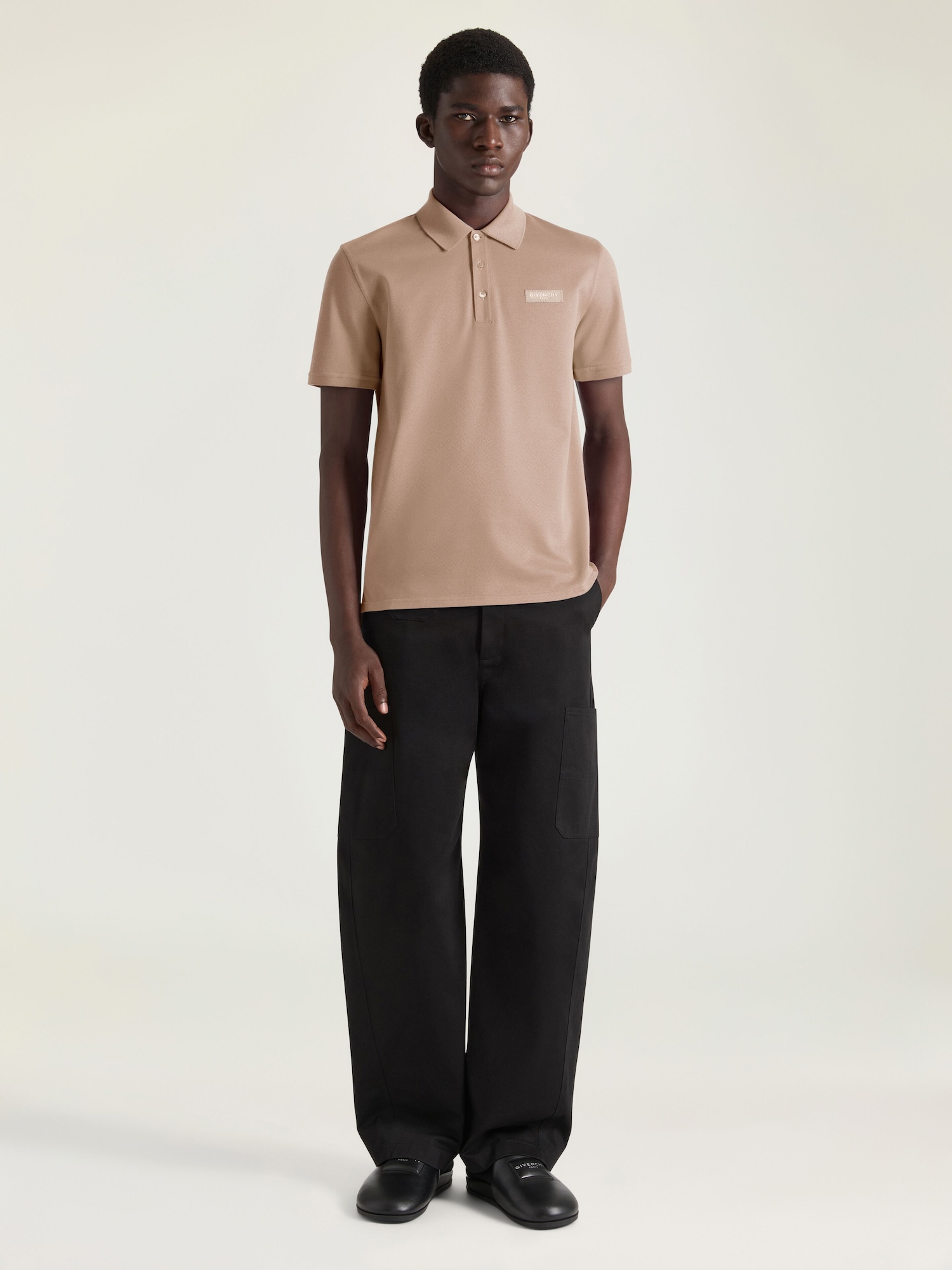 Polo in cotton with Givenchy Paris gros grain in - beige 