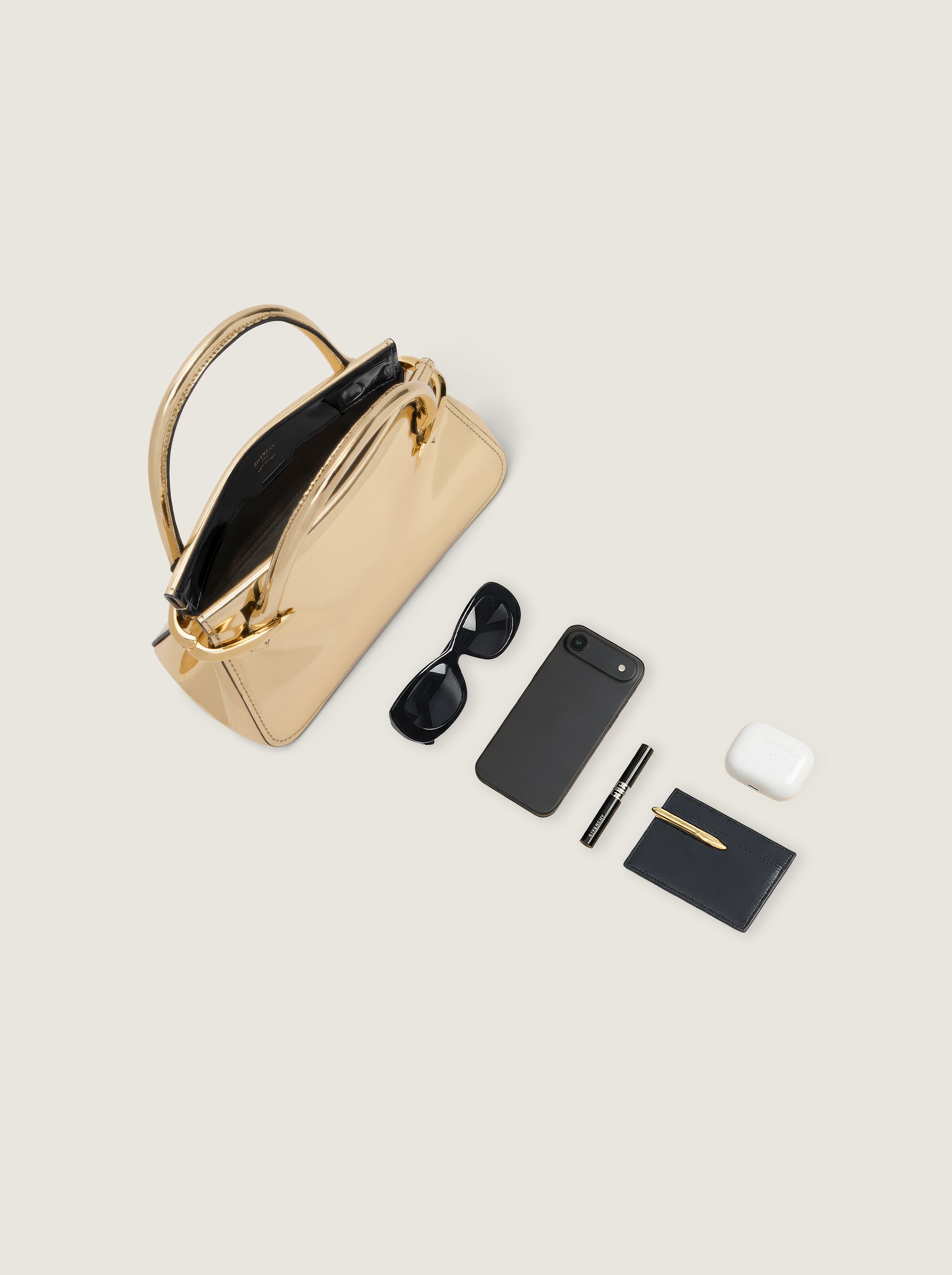 Mini Pinch bag in mirror effect leather in - golden - BB515JB2AS