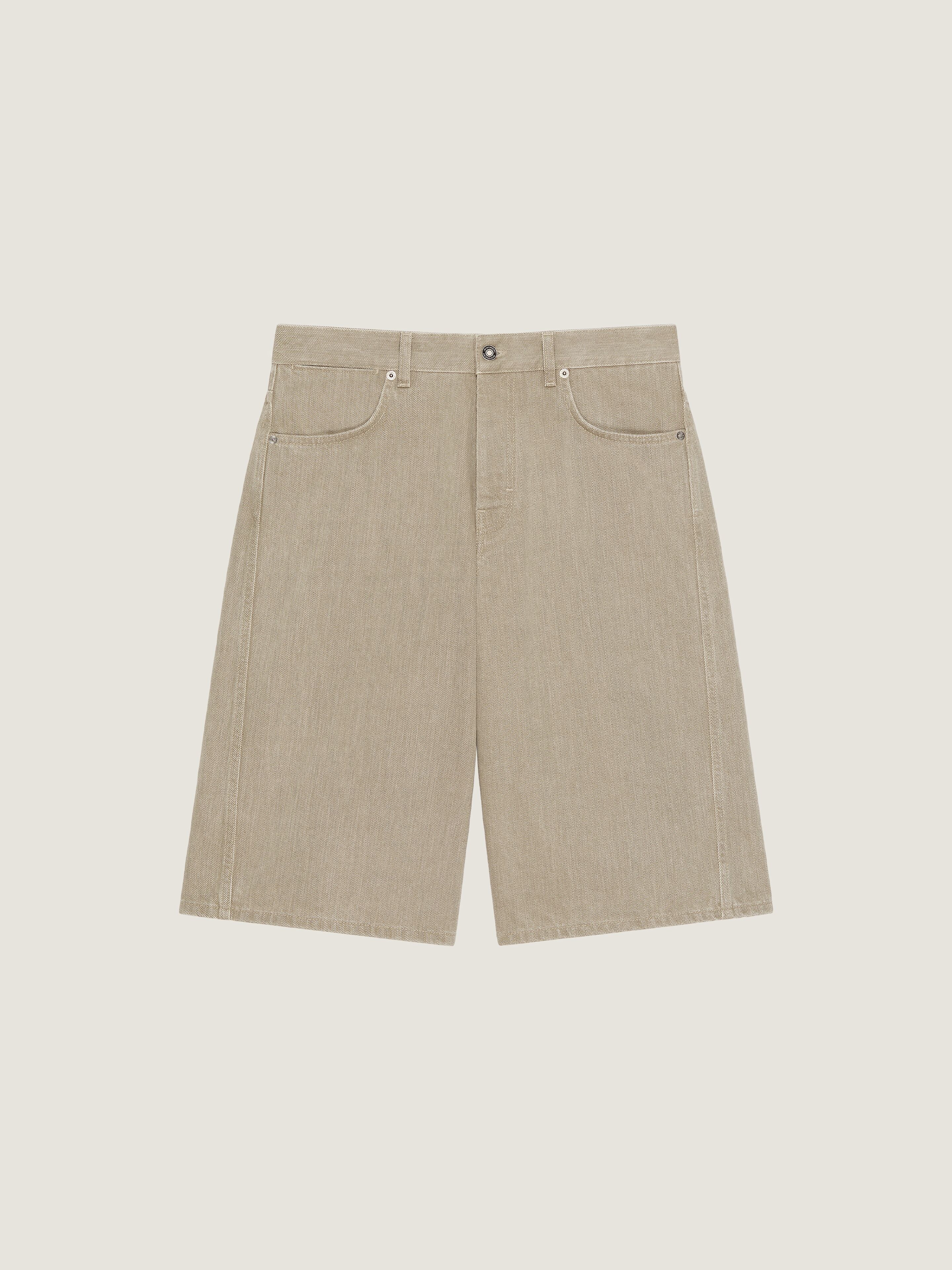 Givenchy Couture Seam Bermuda Shorts In Beige Denim In Brown