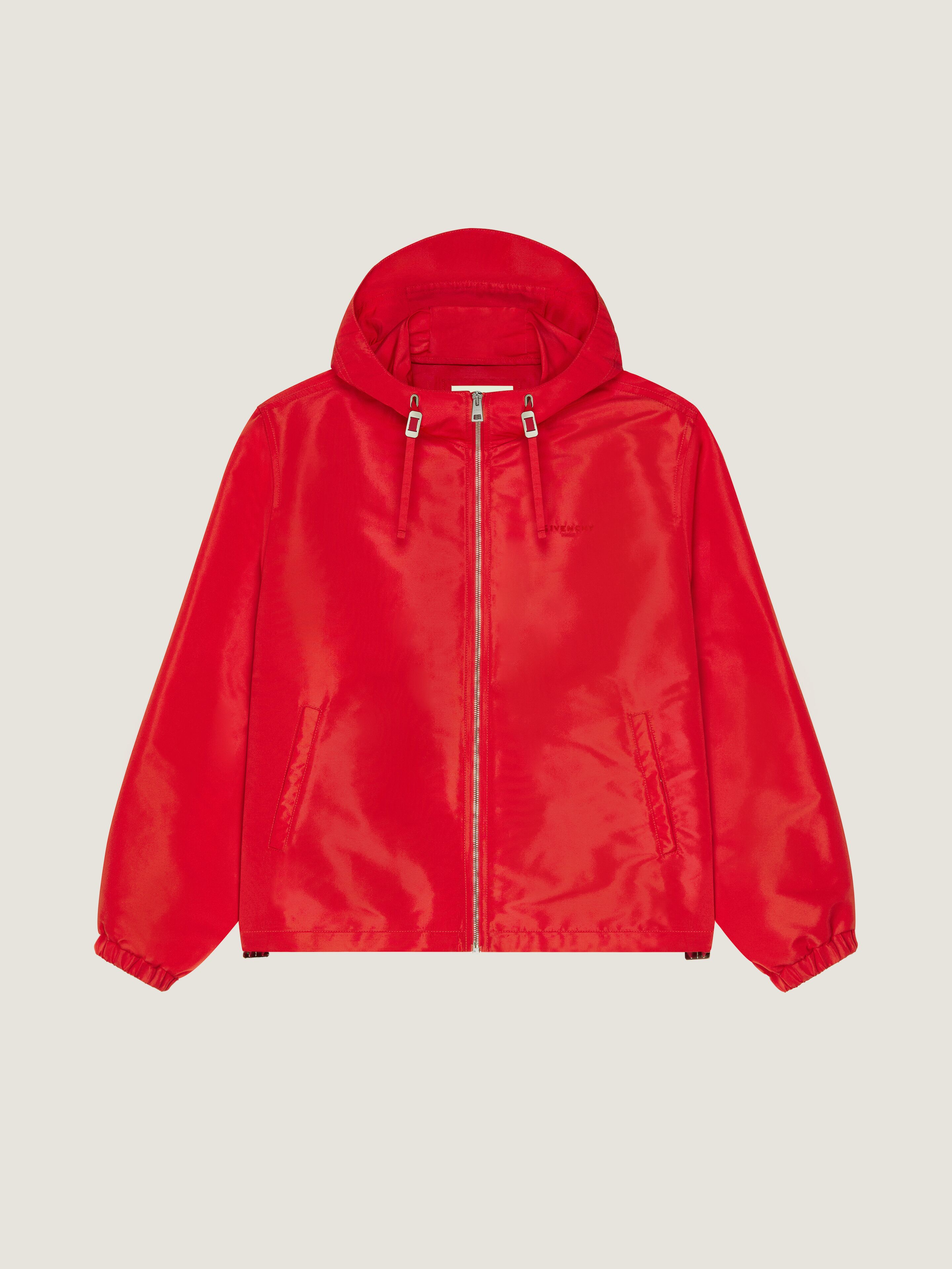 Windbreaker in polyfaille embroidered GIVENCHY Paris in - poppy